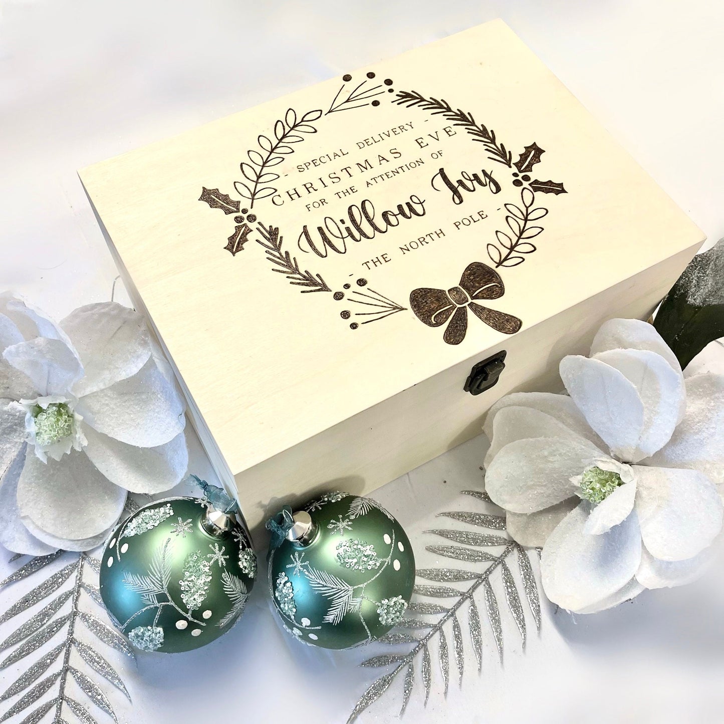 Personalised Handmade Christmas Eve Box | Christmas Box | Family Christmas Eve Box | Wooden Box | Christmas Gift | Hand Engraved