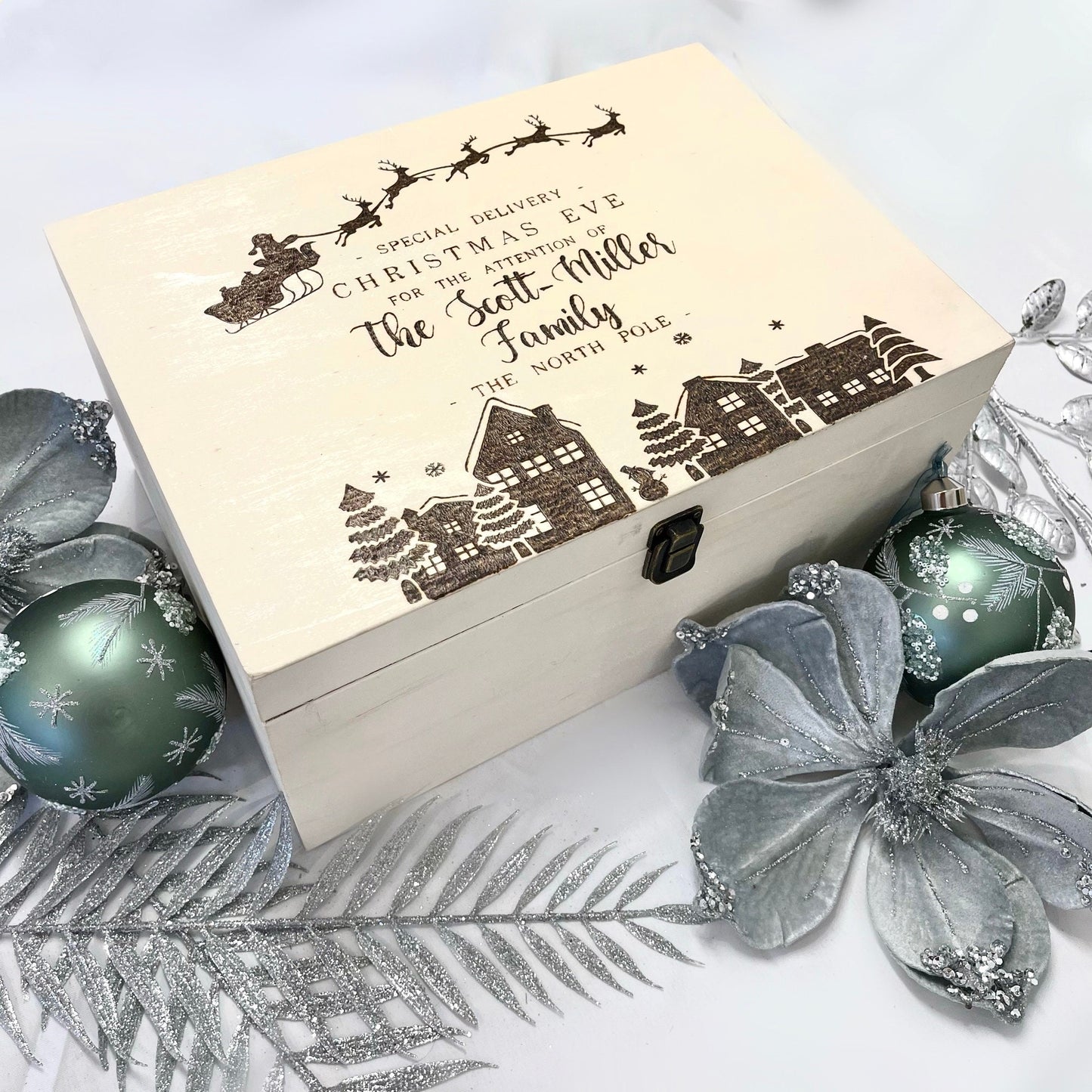 Personalised Handmade Christmas Eve Box | Christmas Box | Family Christmas Eve Box | Wooden Box | Christmas Gift | Hand Engraved