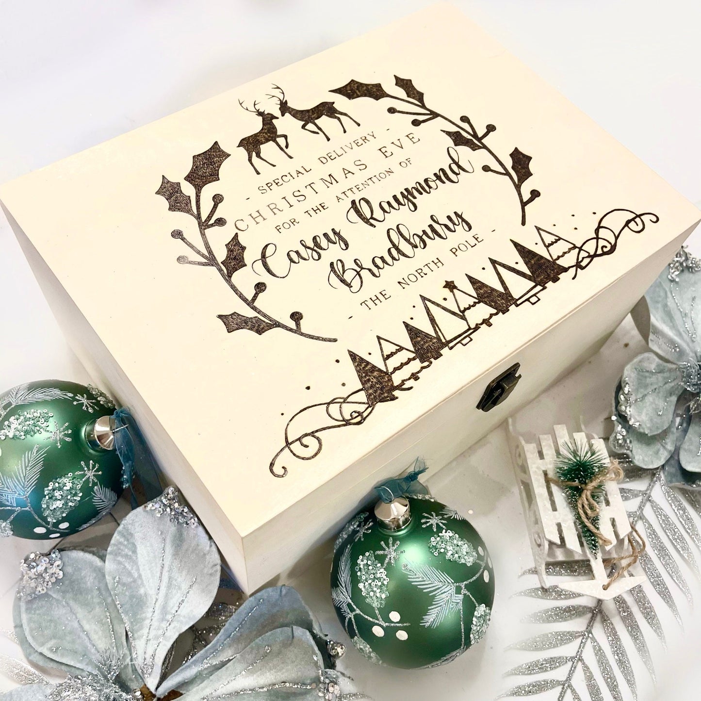 Personalised Handmade Christmas Eve Box | Christmas Box | Family Christmas Eve Box | Wooden Box | Christmas Gift | Hand Engraved