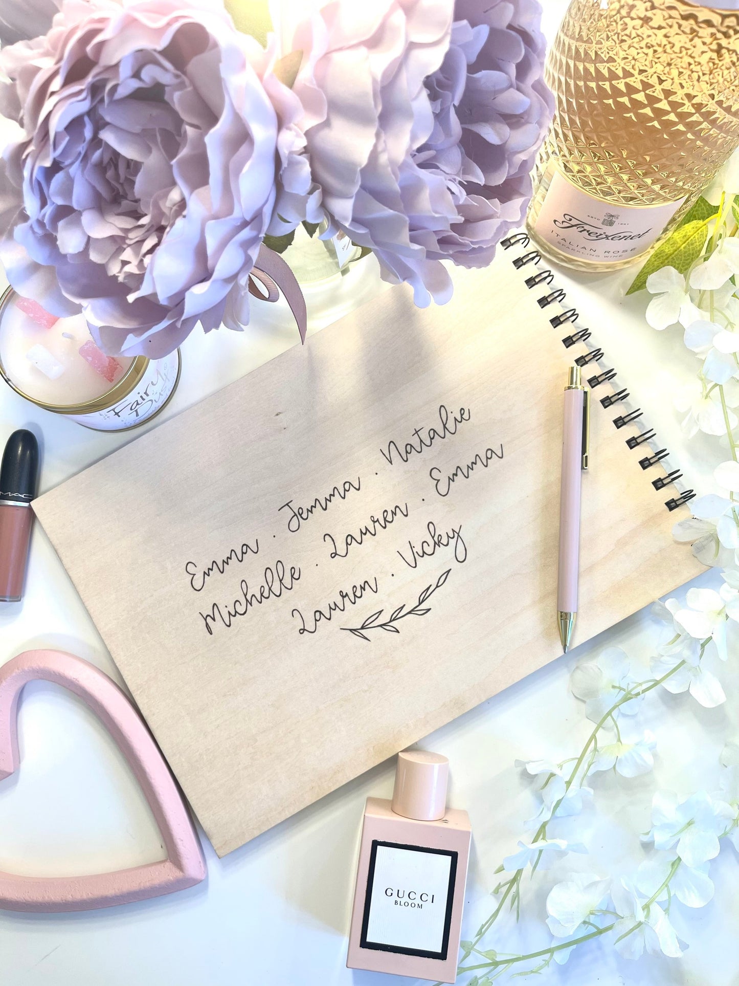 Personalised A4 Wooden Engraved Hen Do Guest Book