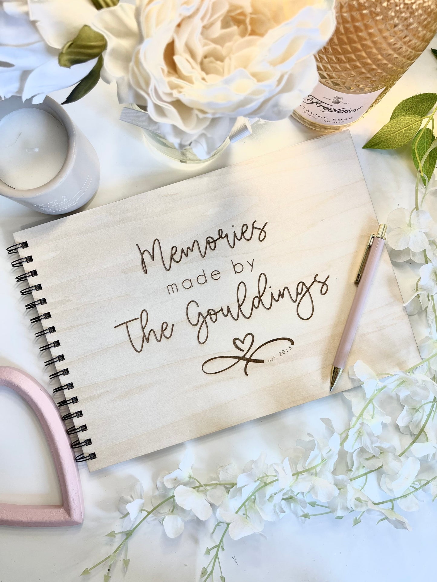 Personalised A4 Wooden Engraved Wedding Guest Book