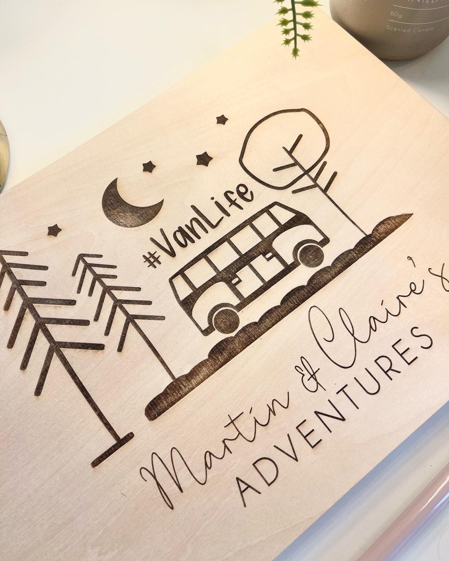Personalised A4 Wooden Engraved Camper Van Journal