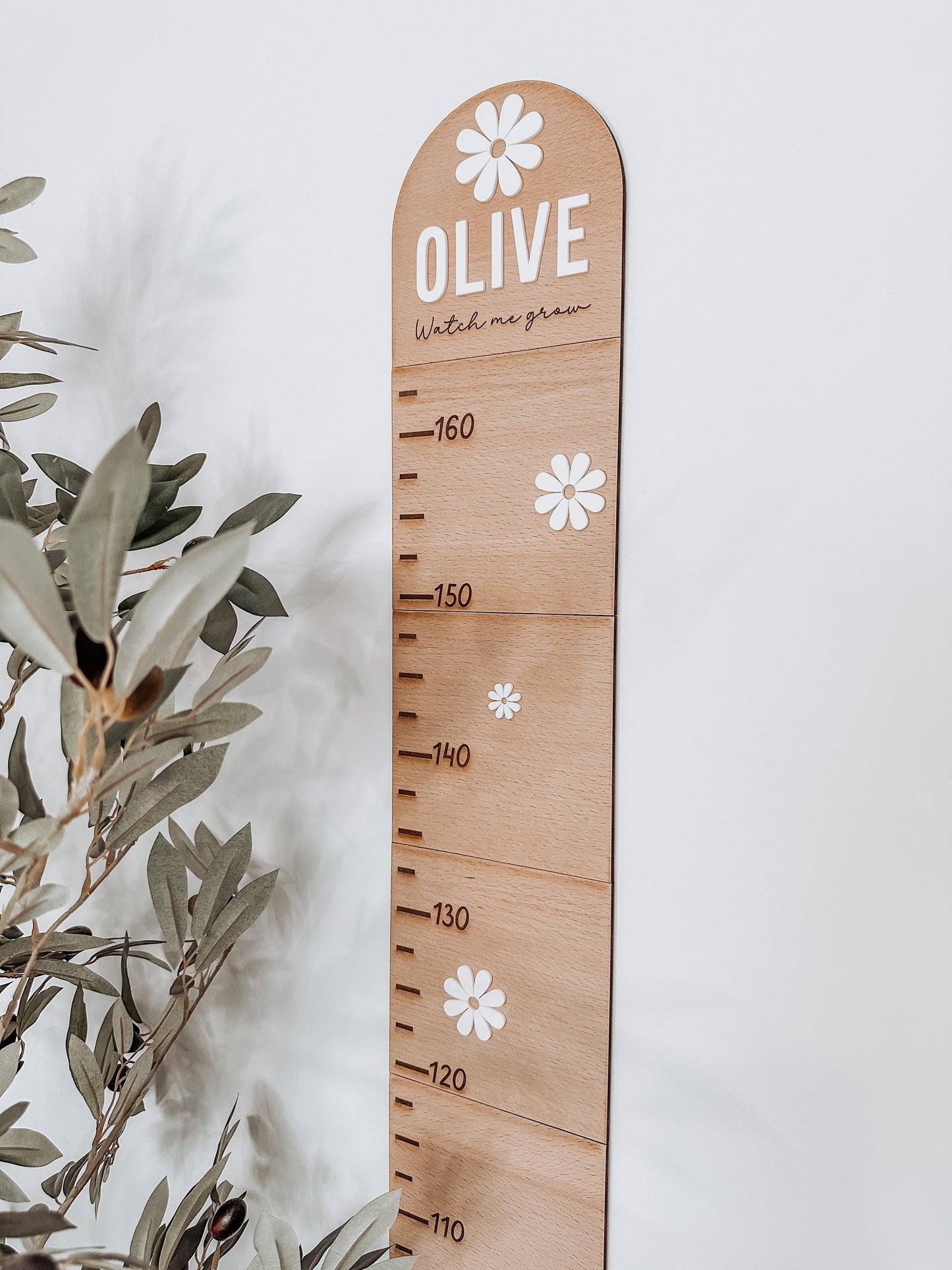 Personalised Flower Wooden Height Chart