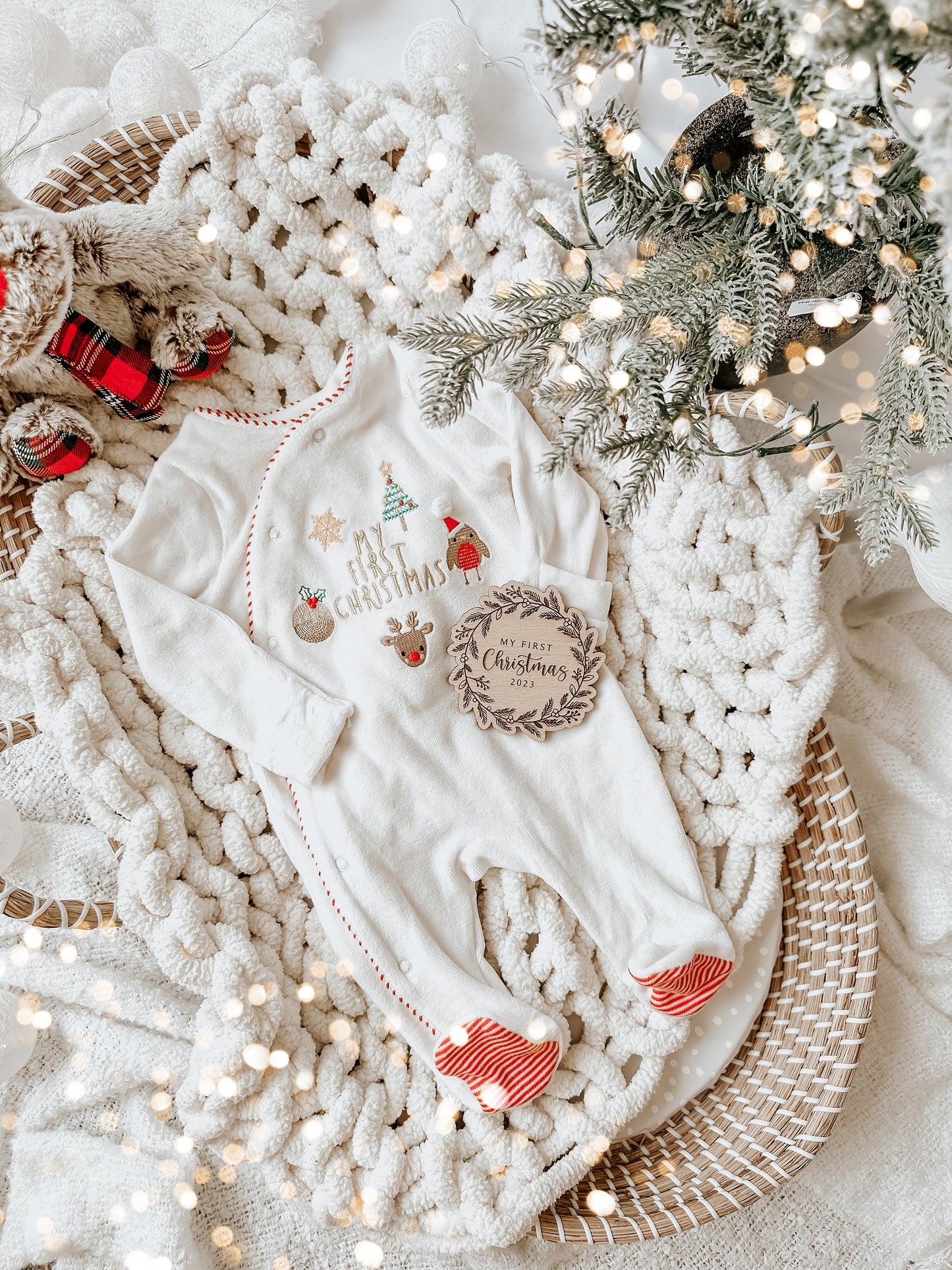 Engraved Baby's First Christmas Plaque