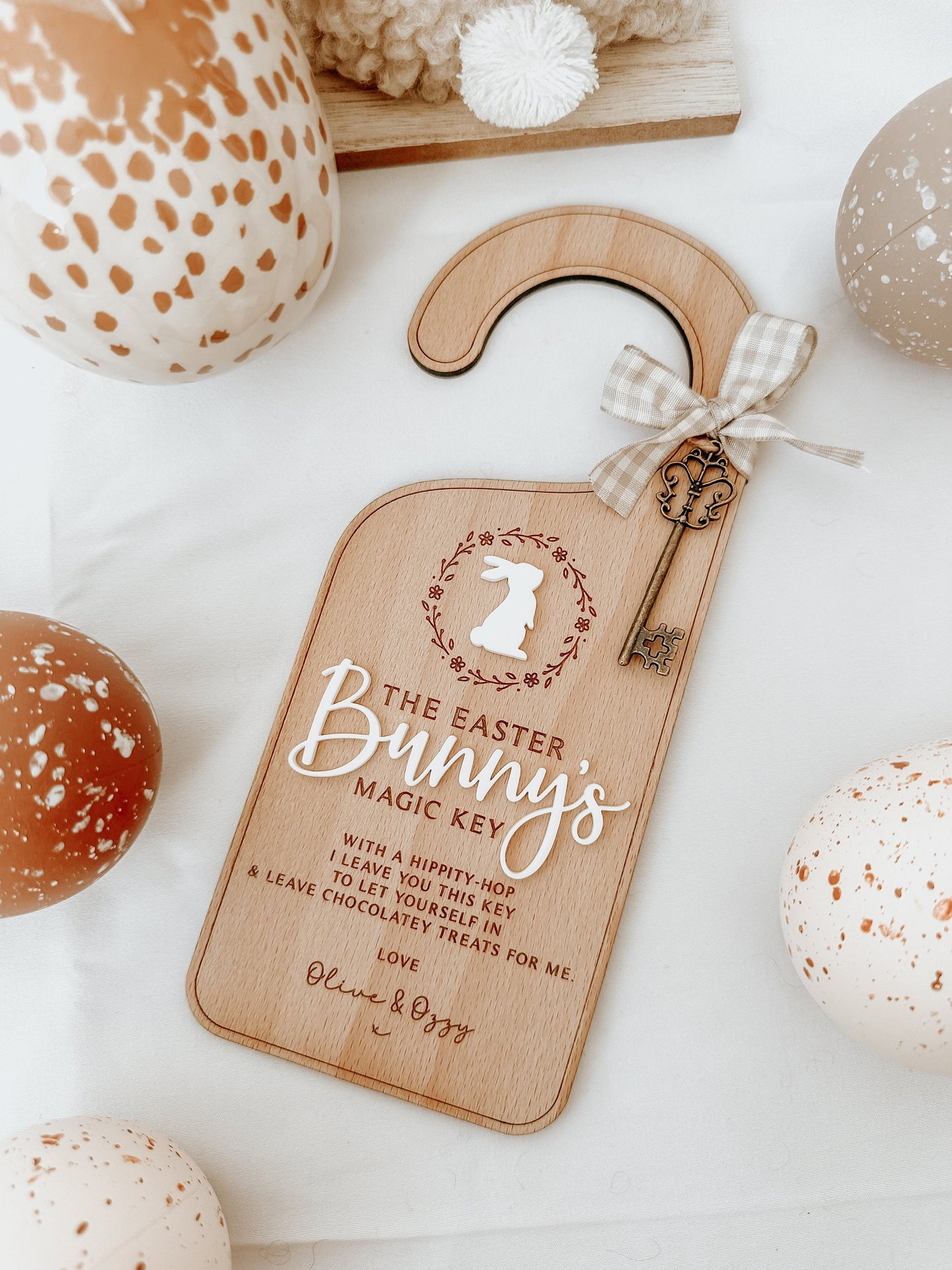 Personalised Easter Bunny Magic Key Door Hanger