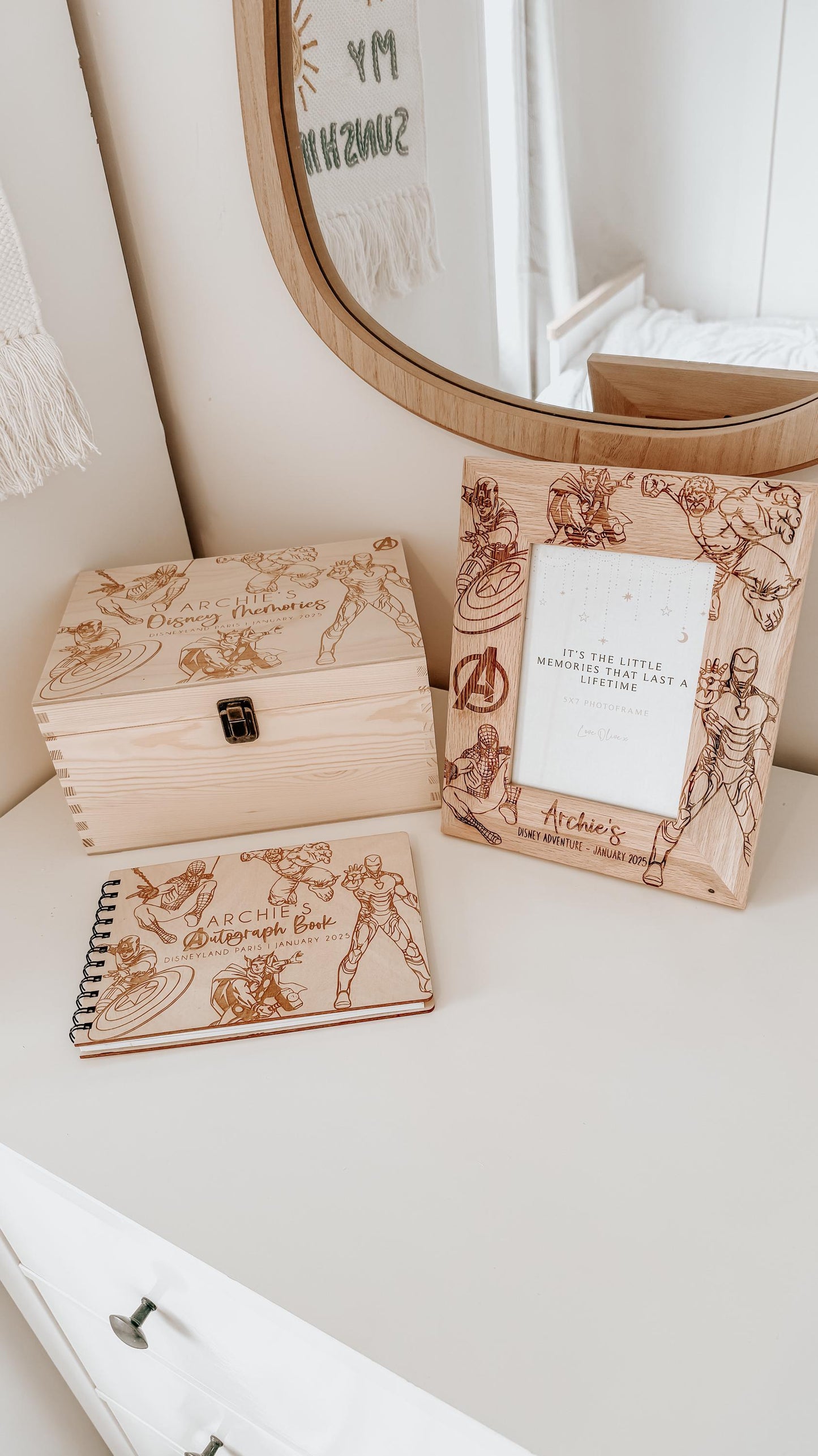 Personalized Wooden Disney Avengers Marvel Keepsake Box - Personalised Memory Box - Holiday Memory Box- Unique disney gifts