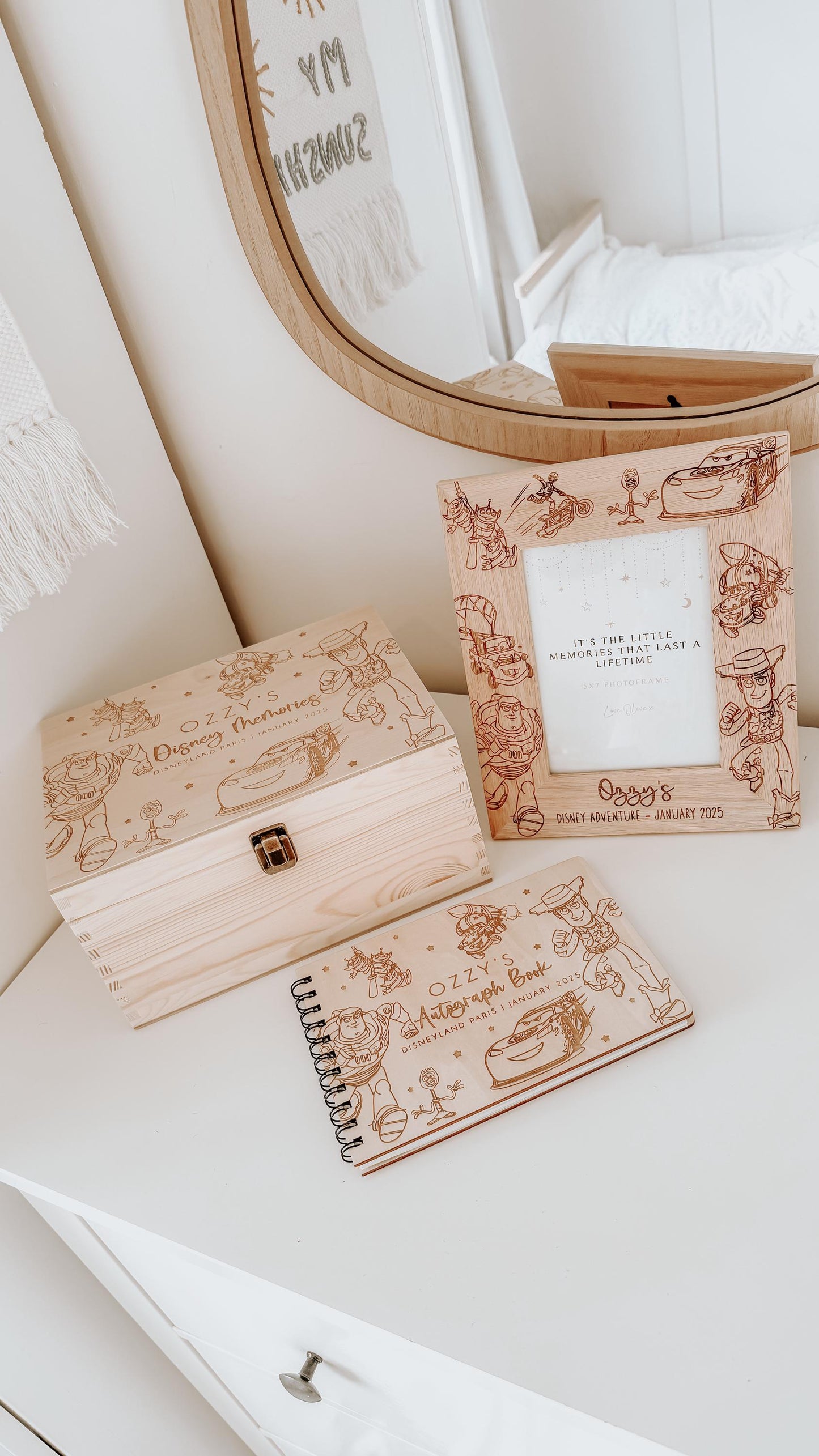 Personalized Wooden Disney Pixar Toy Story & Cars Keepsake Box - Personalised Memory Box - Holiday Memory Box- Unique disney gifts