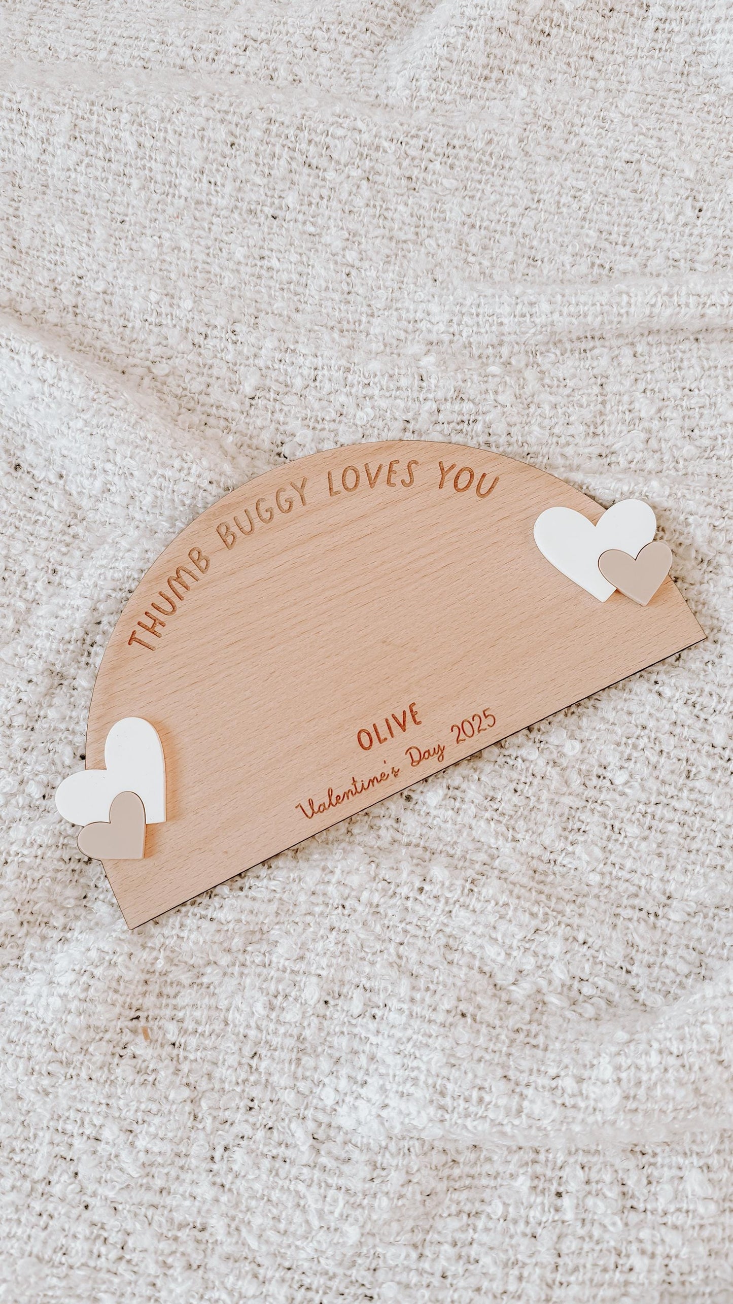 Thumb Buggy Loves You Plaque | First Valentines Day Gift | Baby fingerprints | Valentines Day Gifts