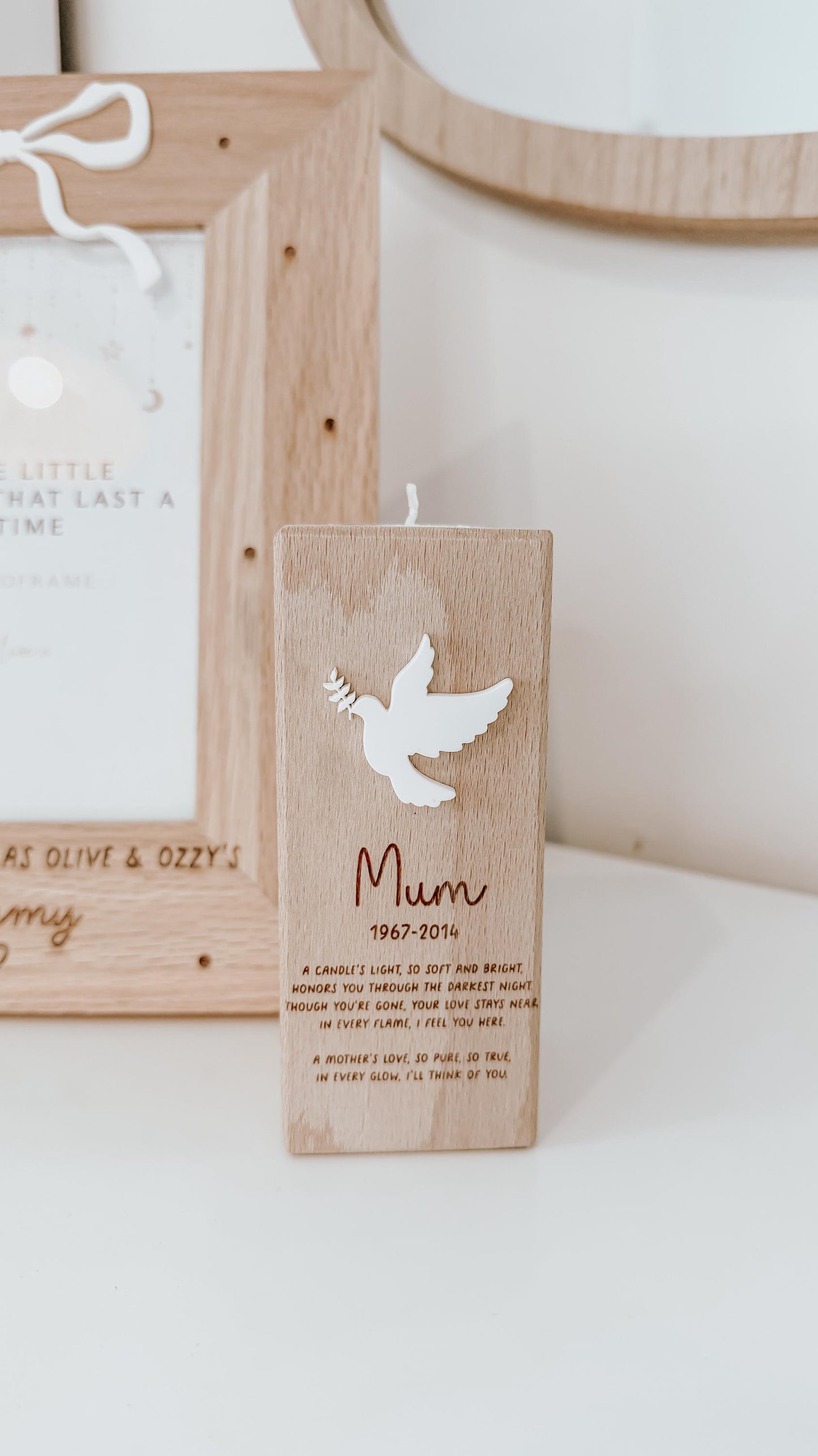 Mother's Day Memorial Candle Holder | Mum Memorial Gifts | Personalised Candle Holder