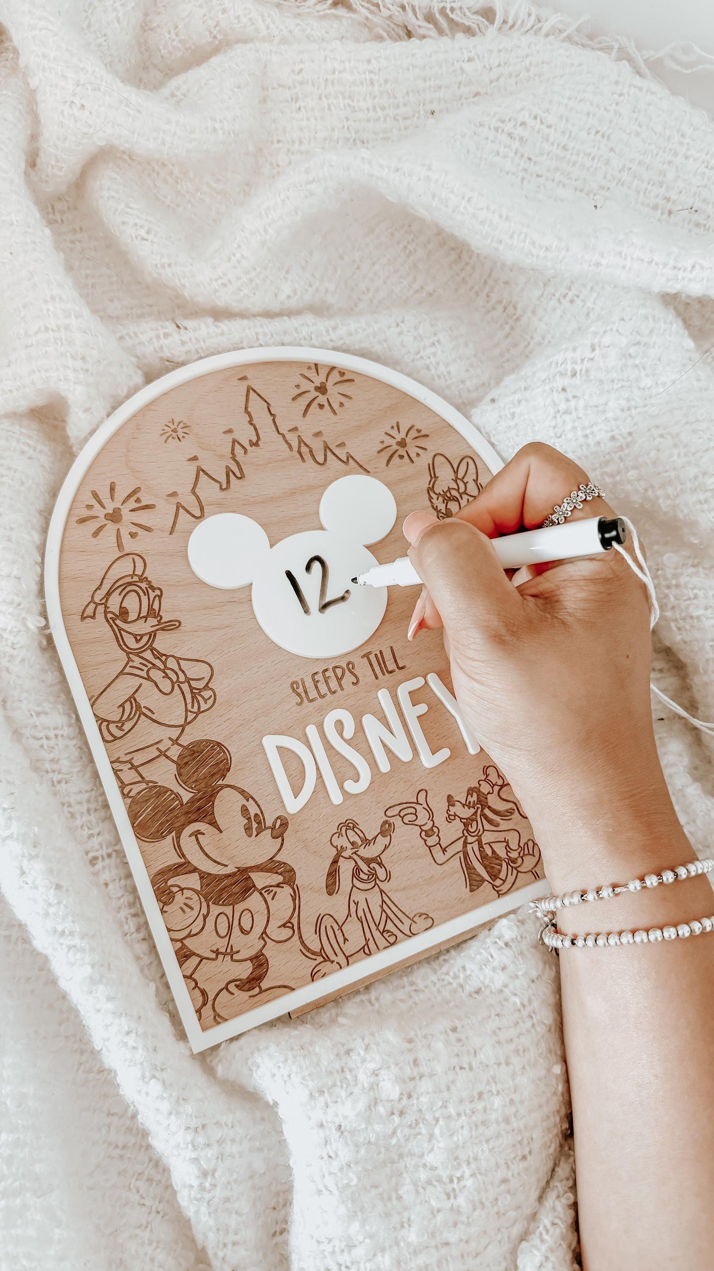 Sleeps Till Disney Mickey Mouse Board | Holiday Countdown Board | Dry Eraser Board