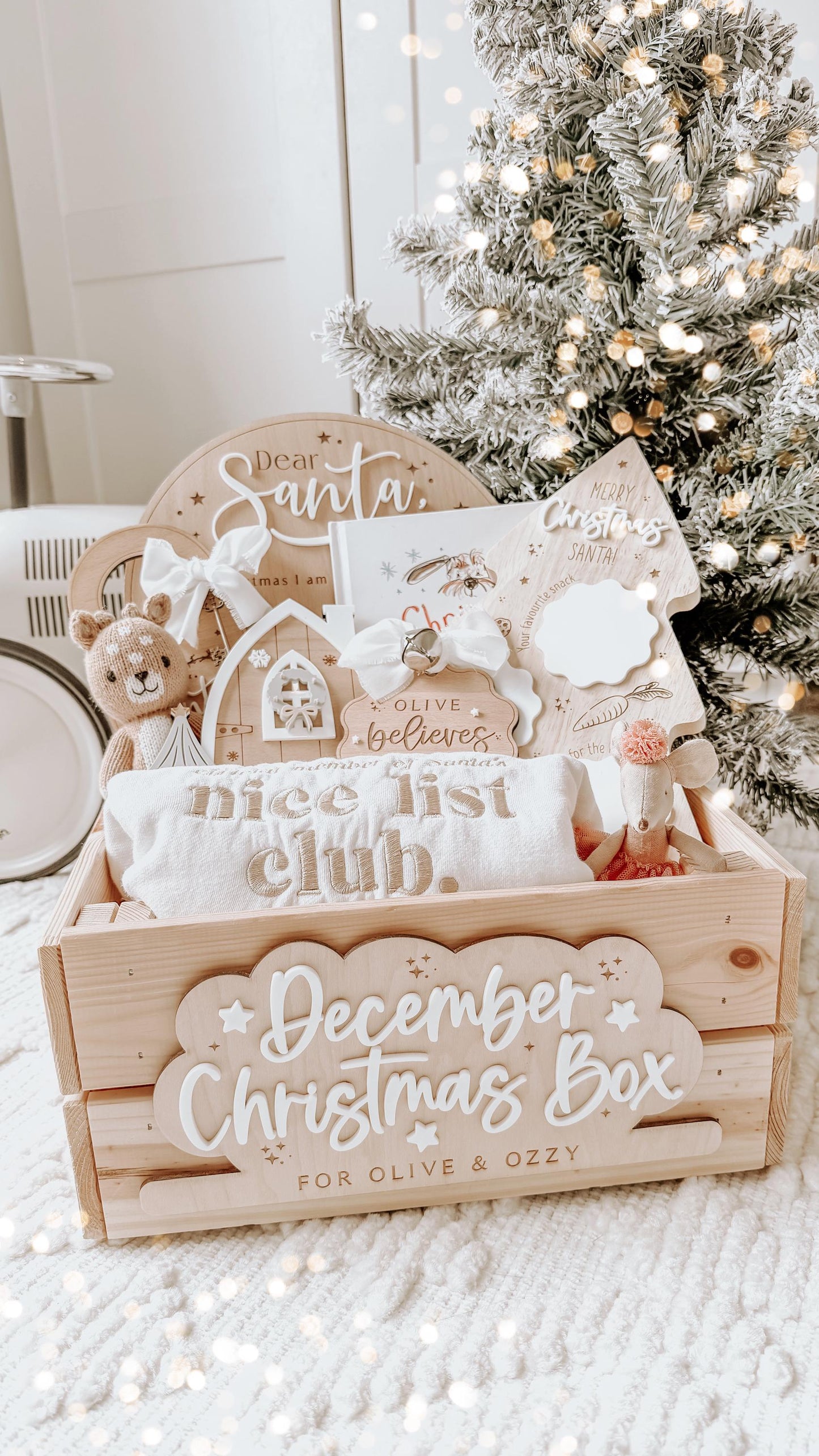 Personalised Christmas December Crate & Plaque