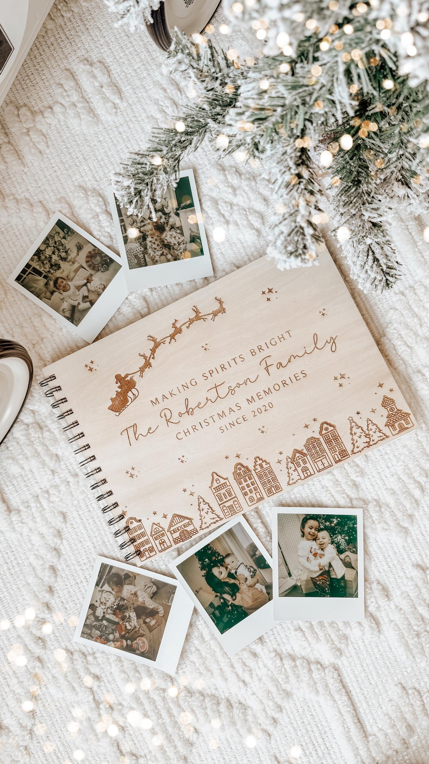 Personalised A4 wooden engraved Christmas Memories scrapbook | Christmas journal | Holiday Scrapbook