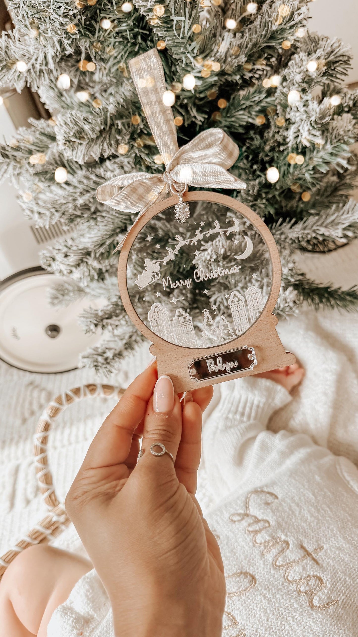 Personalised Window & Snowglobe Christmas Tree Bauble | Christmas Tree Decor | Christmas Plaque