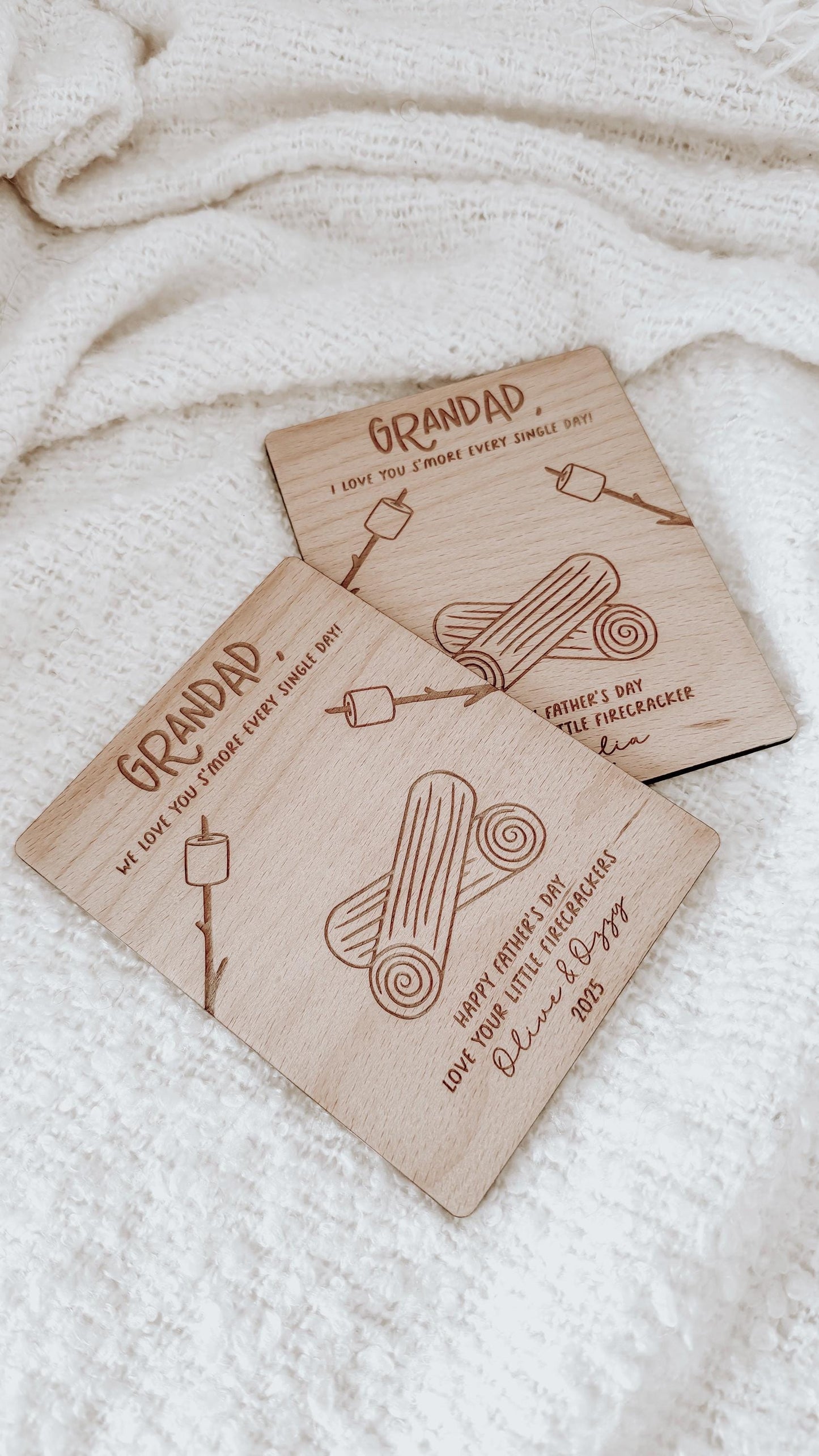 Personalised Father's Day Finger Print Fridge Magnet | Wooden Camping Fridge Magnet | Father's Day Gifts