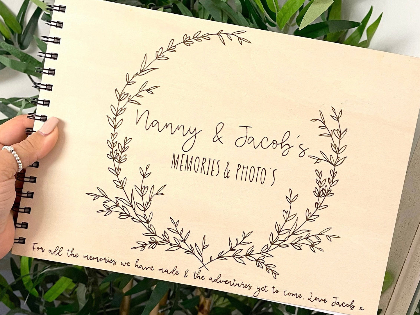 Personalised A4 wooden engraved scrapbook