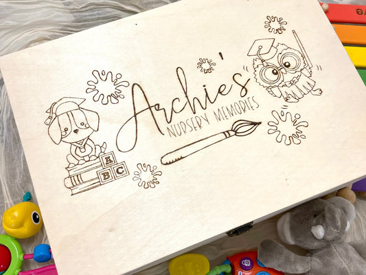 Personalised Wooden Nursery Memories Keepsake Box