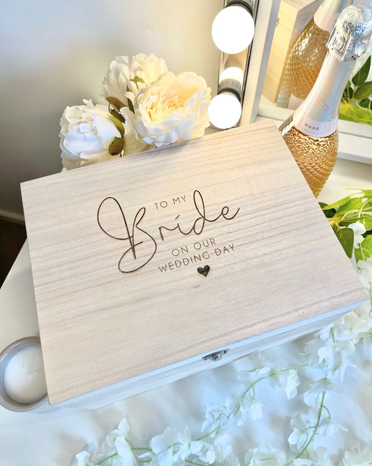 Personalised Wooden Wedding/Bride Keepsake Box