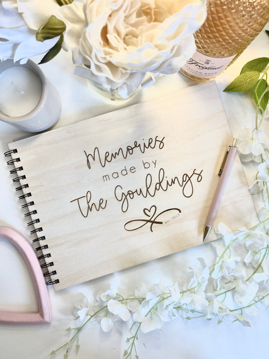 Personalised A4 wooden engraved wedding guest book