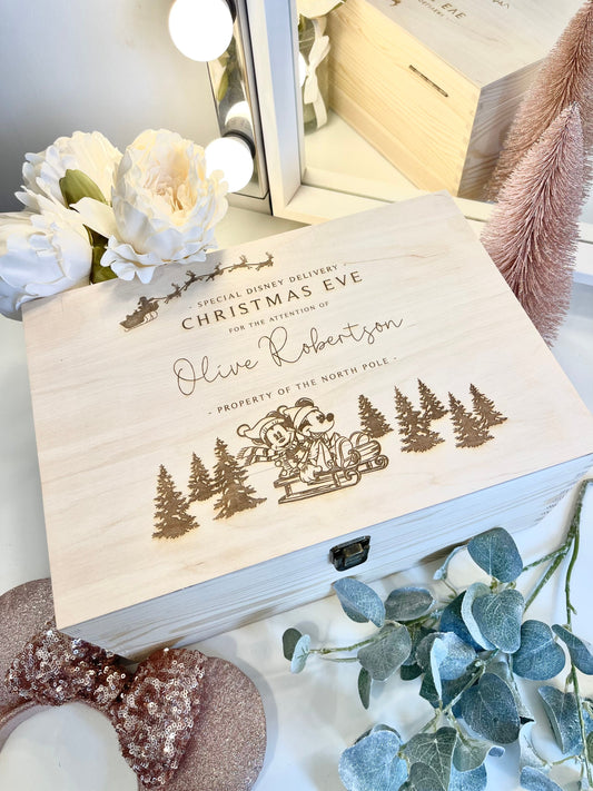 Personalised Christmas Eve Box | Disney Christmas Box | Family Christmas Eve Box | Wooden Box | Christmas Gift | Laser Engraved