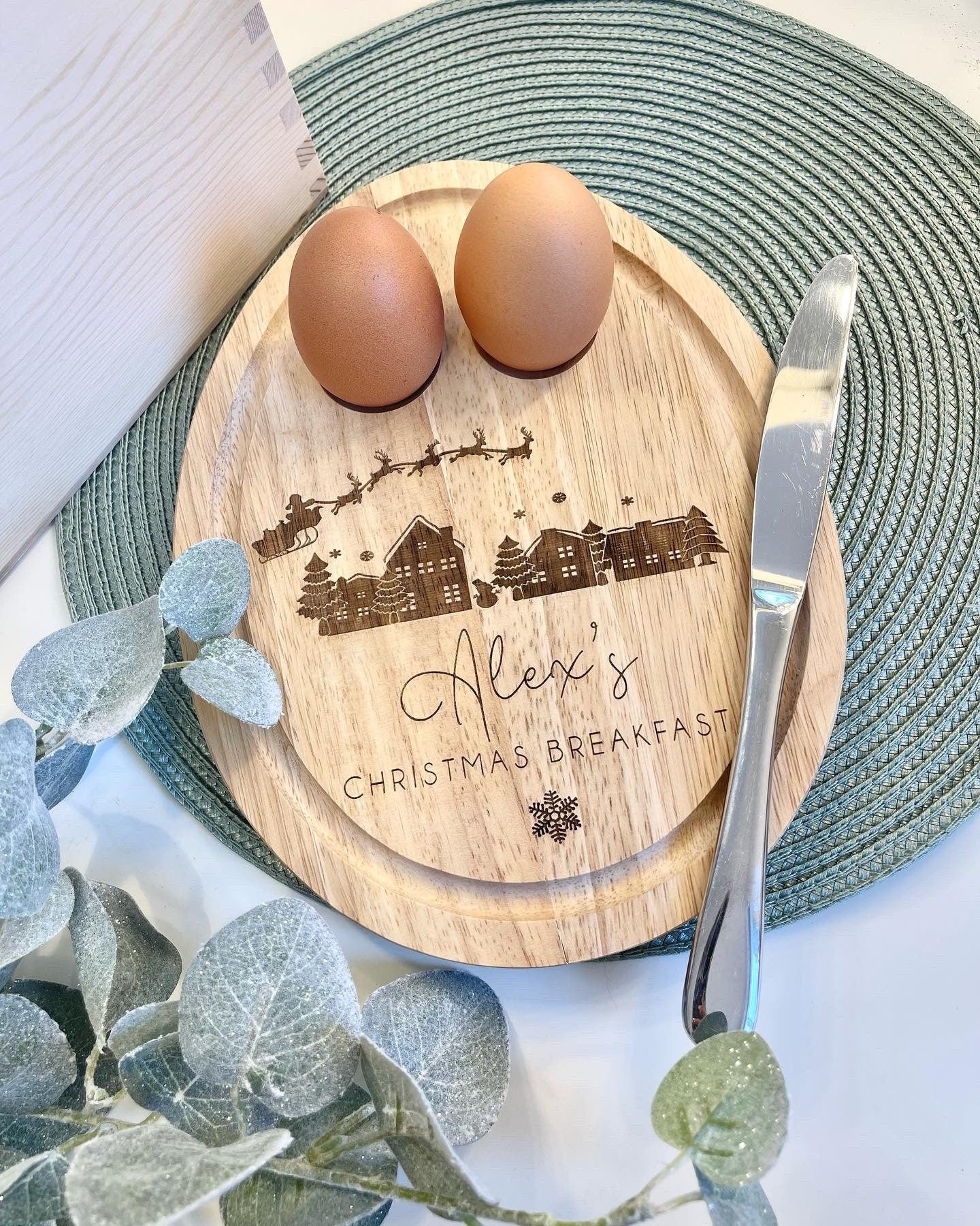 Personalised Christmas Dippy Egg Board