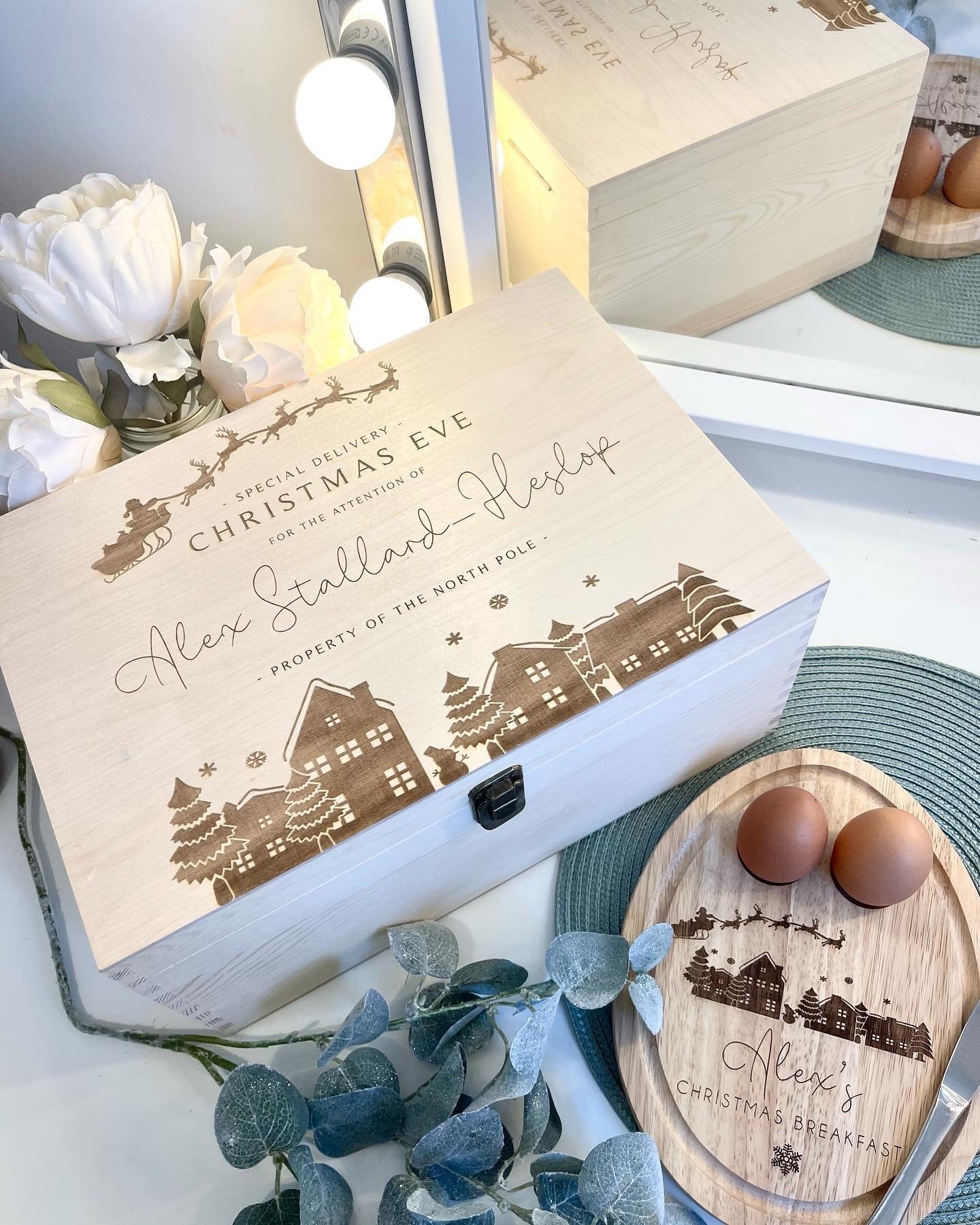 Personalised Wooden Christmas Eve Box