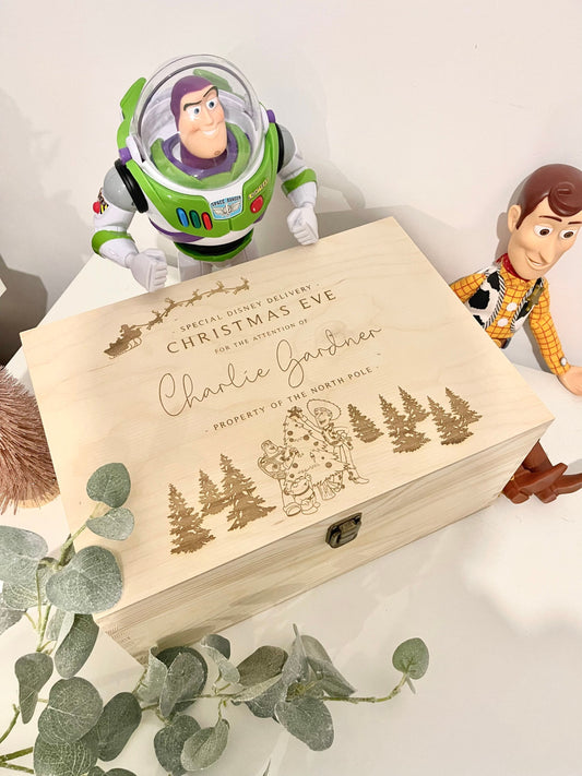 Personalised Toy Story Christmas Eve Box | Disney Christmas Box | Family Christmas Eve Box | Wooden Box | Christmas Gift | Laser Engraved