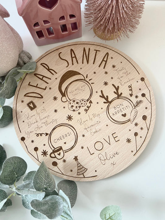 Personalised Christmas Treat Board Santa