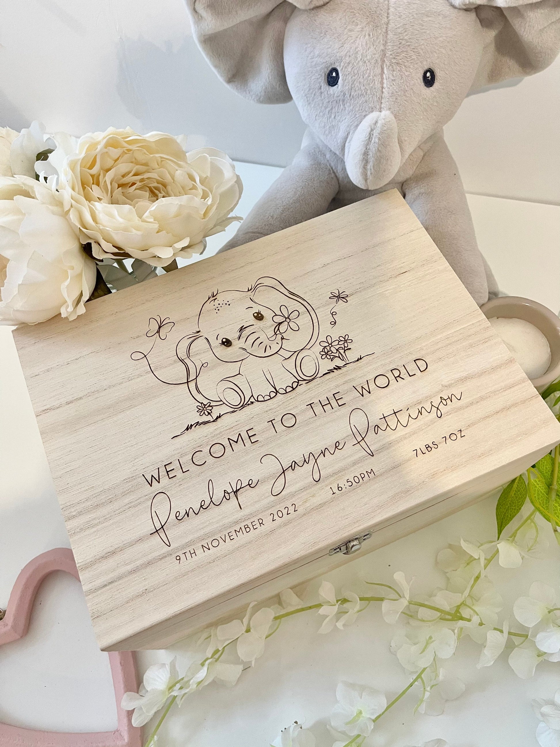 Personalised Baby Wooden Memories Keepsake Box