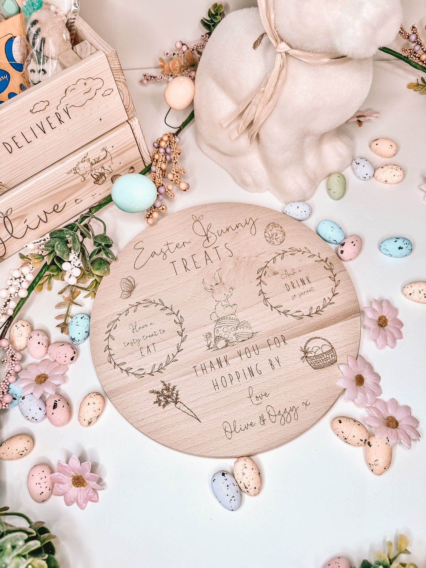 Personalised Easter Bunny Treat Board