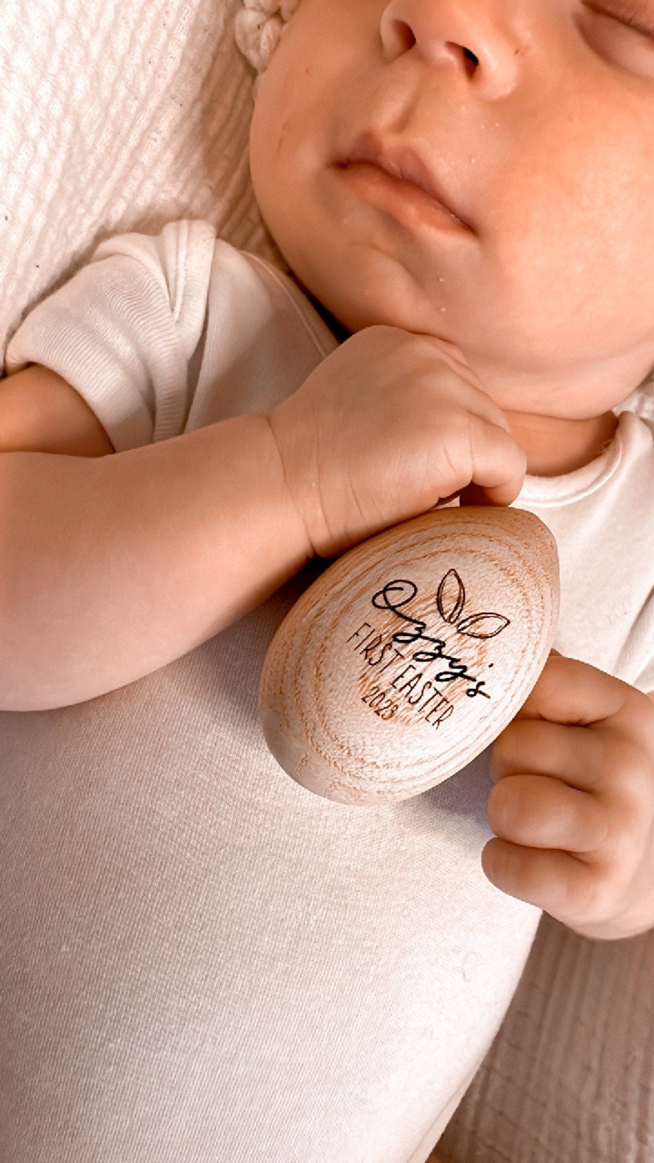 Personalised engraved wooden musical egg