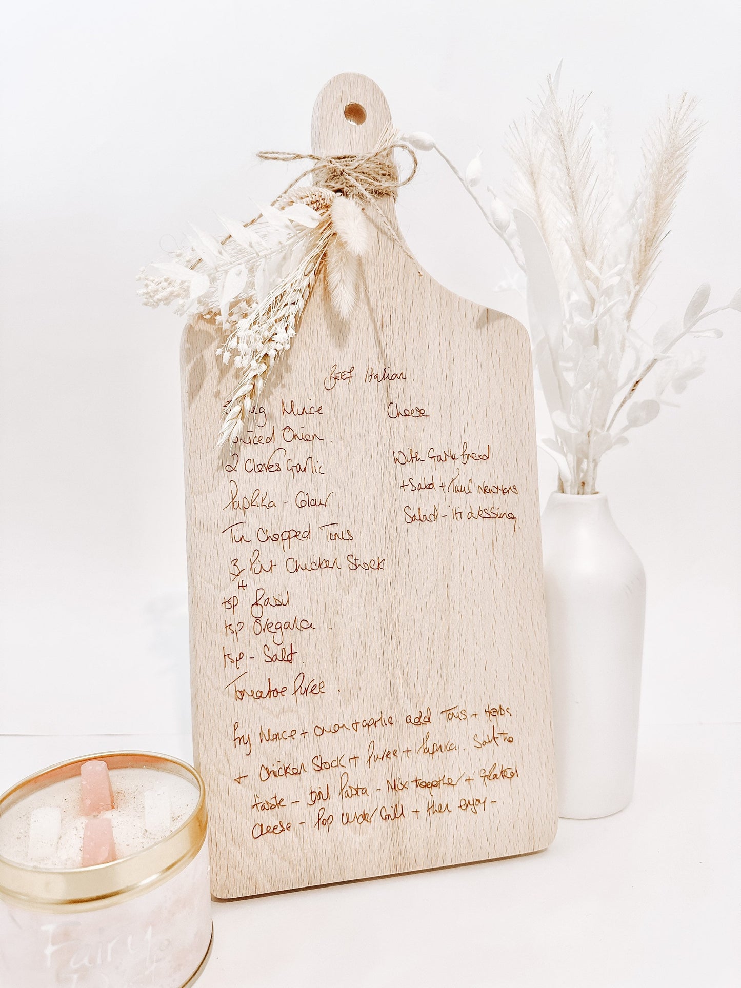 Custom Handwritten Family Recipe Chopping Board