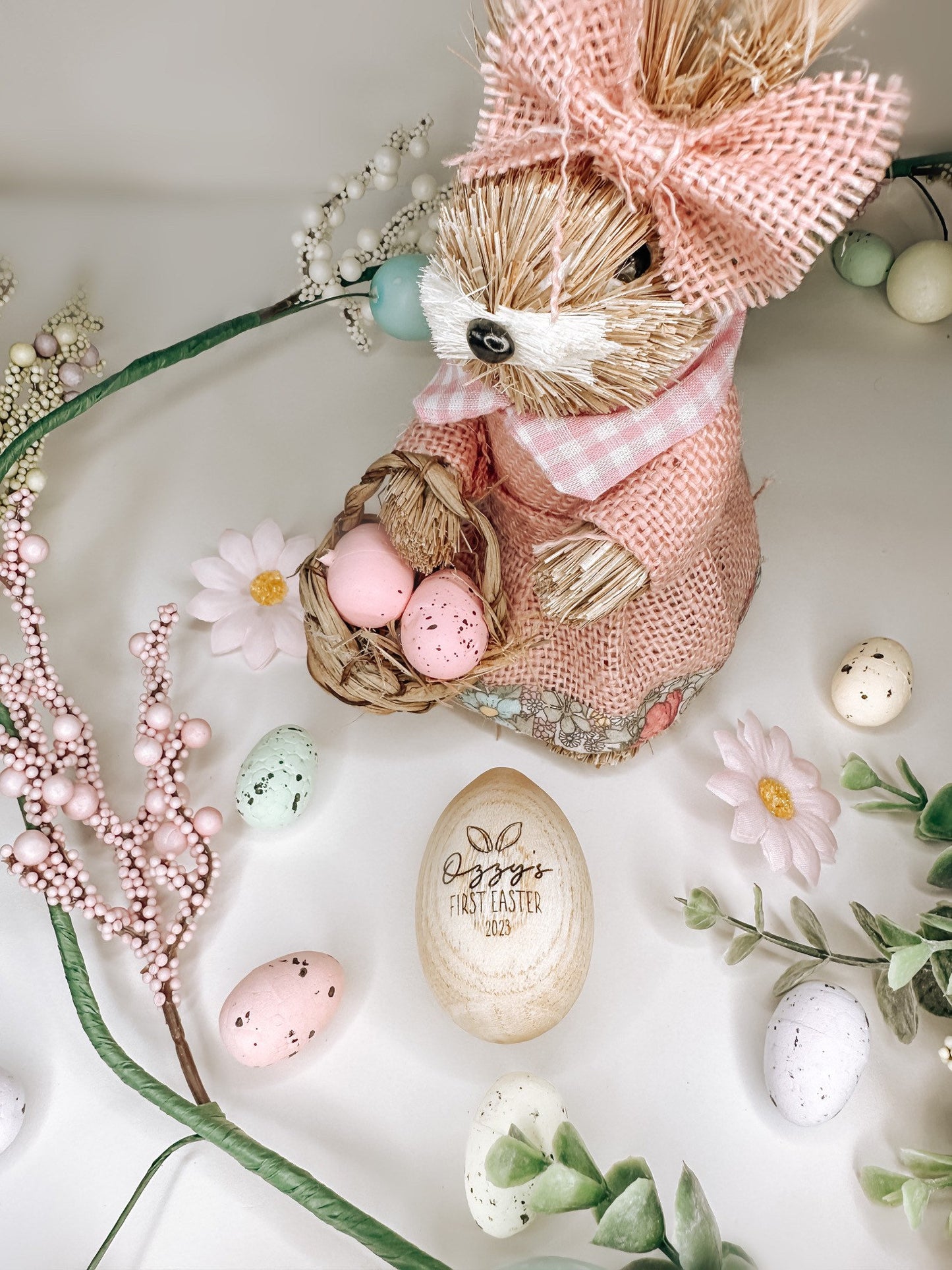 Personalised engraved wooden musical egg