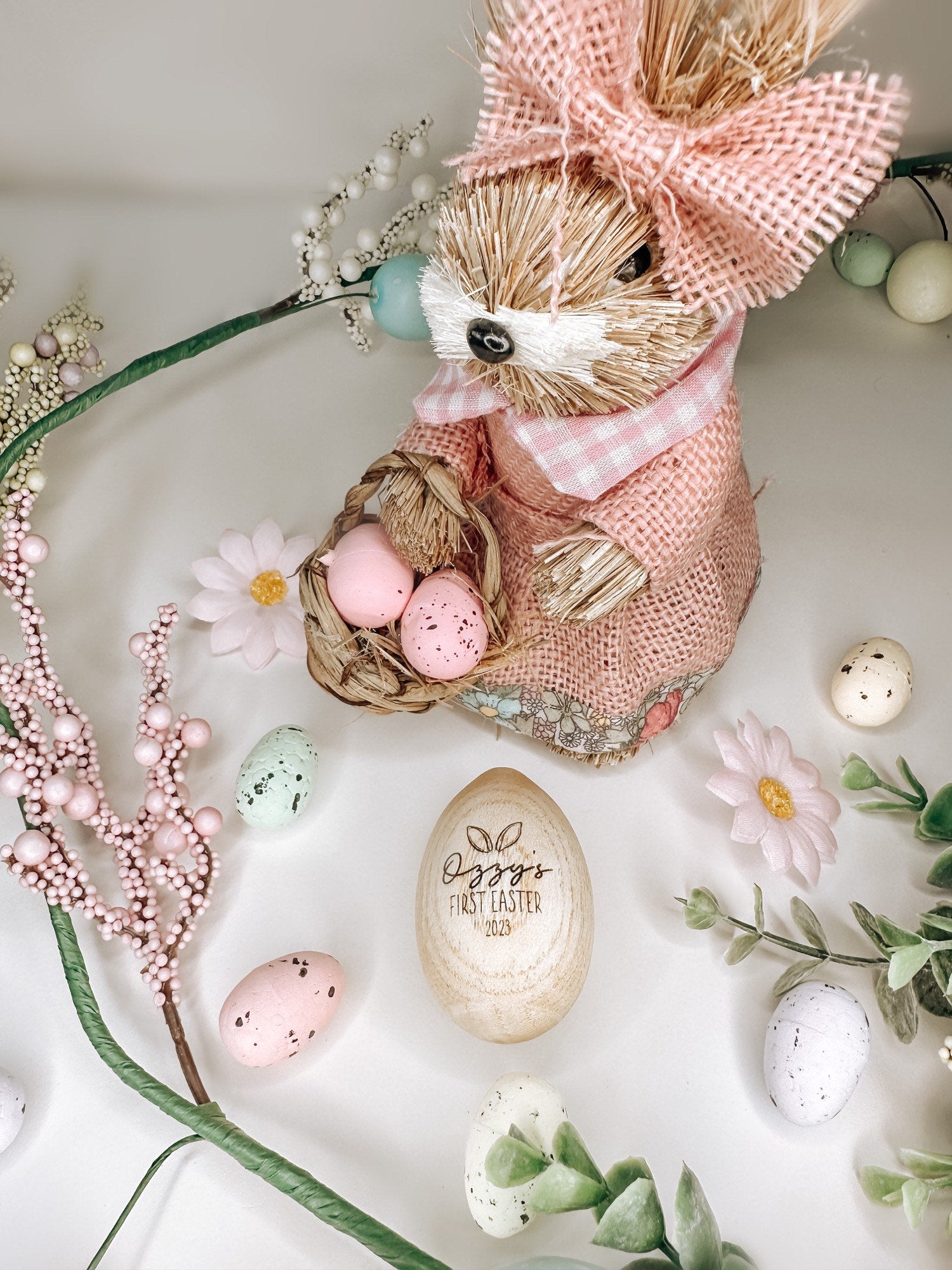 Personalised engraved wooden musical egg