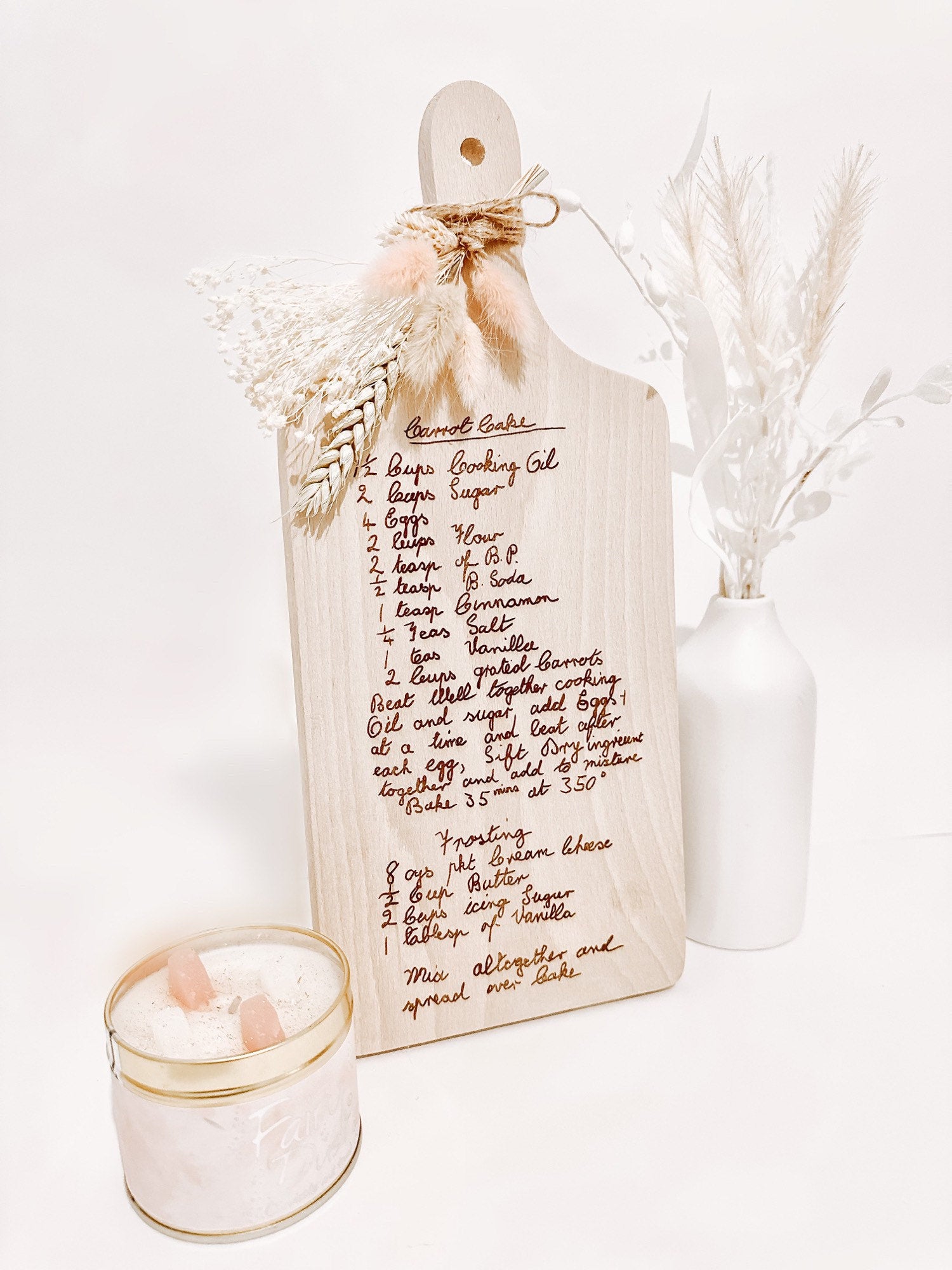 Custom Handwritten Family Recipe Chopping Board