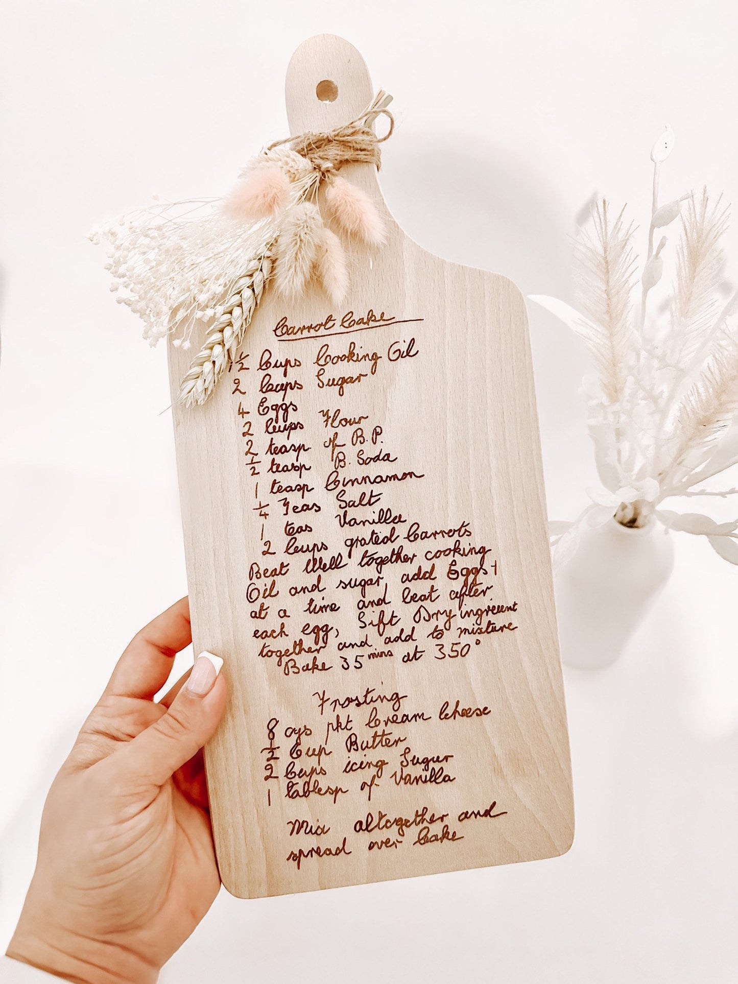 Custom Handwritten Family Recipe Chopping Board