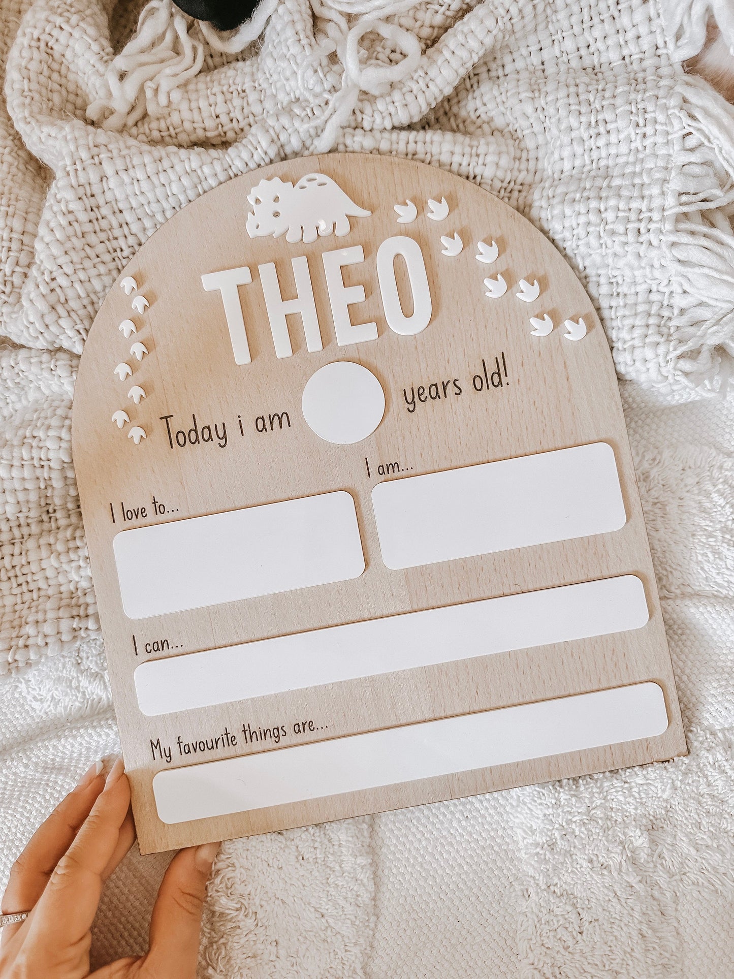 Personalised Dinosaur Birthday Board