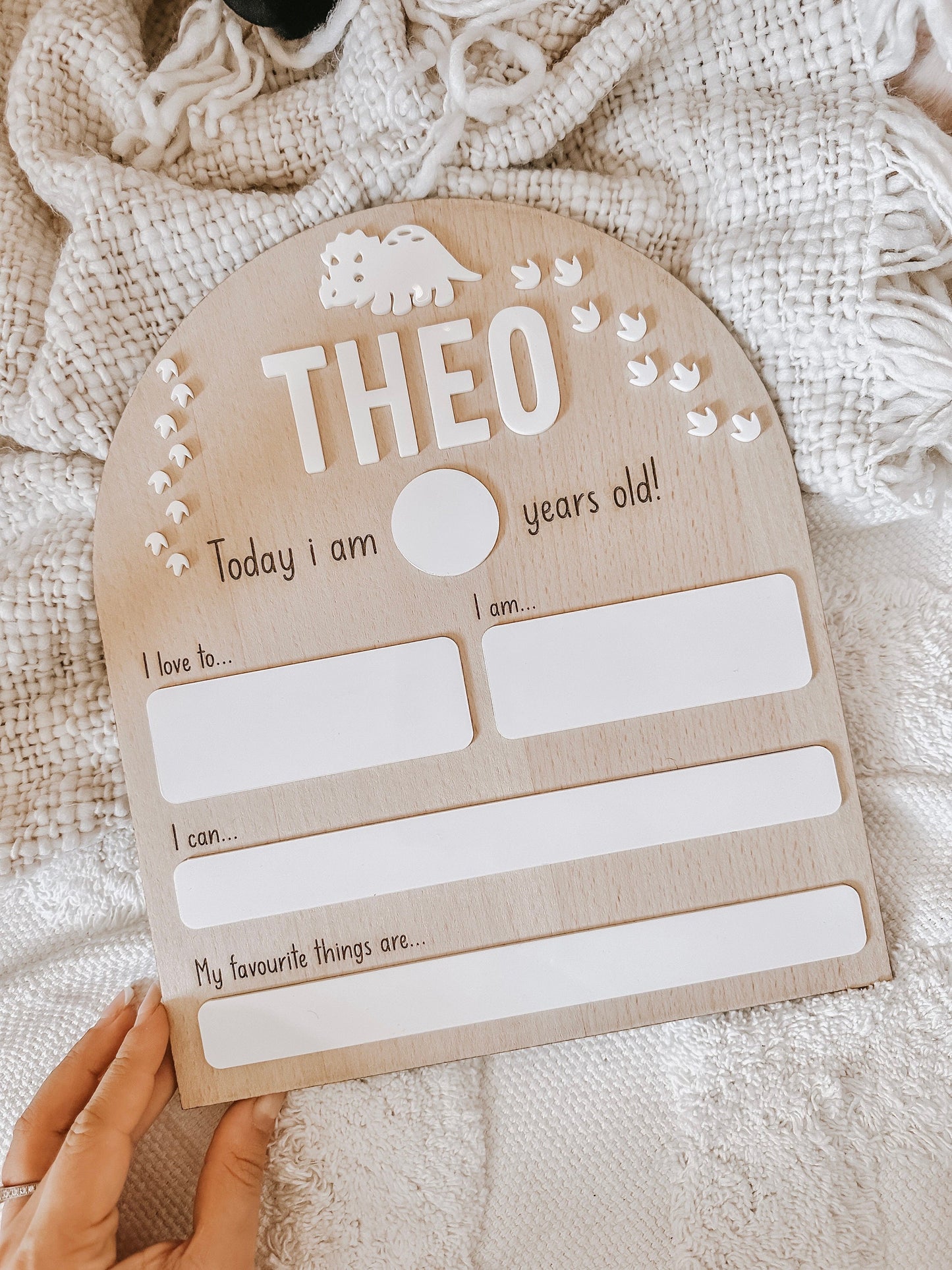 Personalised Dinosaur Birthday Board