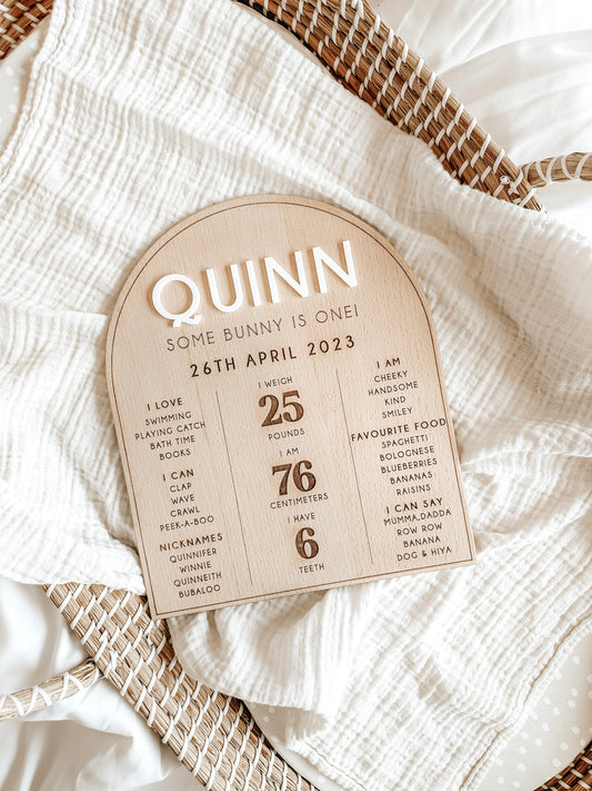 Personalised First Birthday Board | Reusable Birthday Whiteboard | Baby Shower Gifts | Grow With Me Board