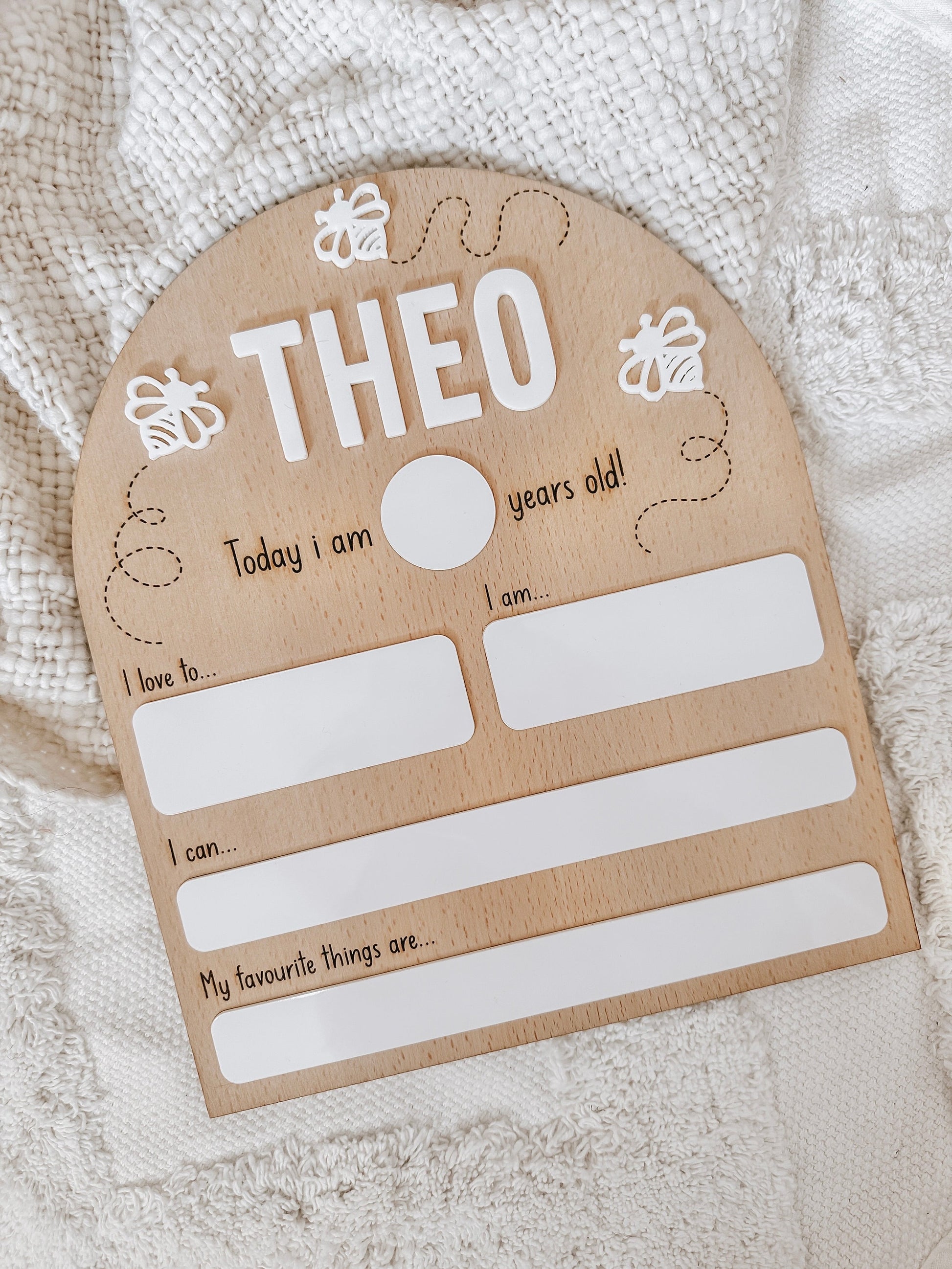 Personalised Bee Birthday Board