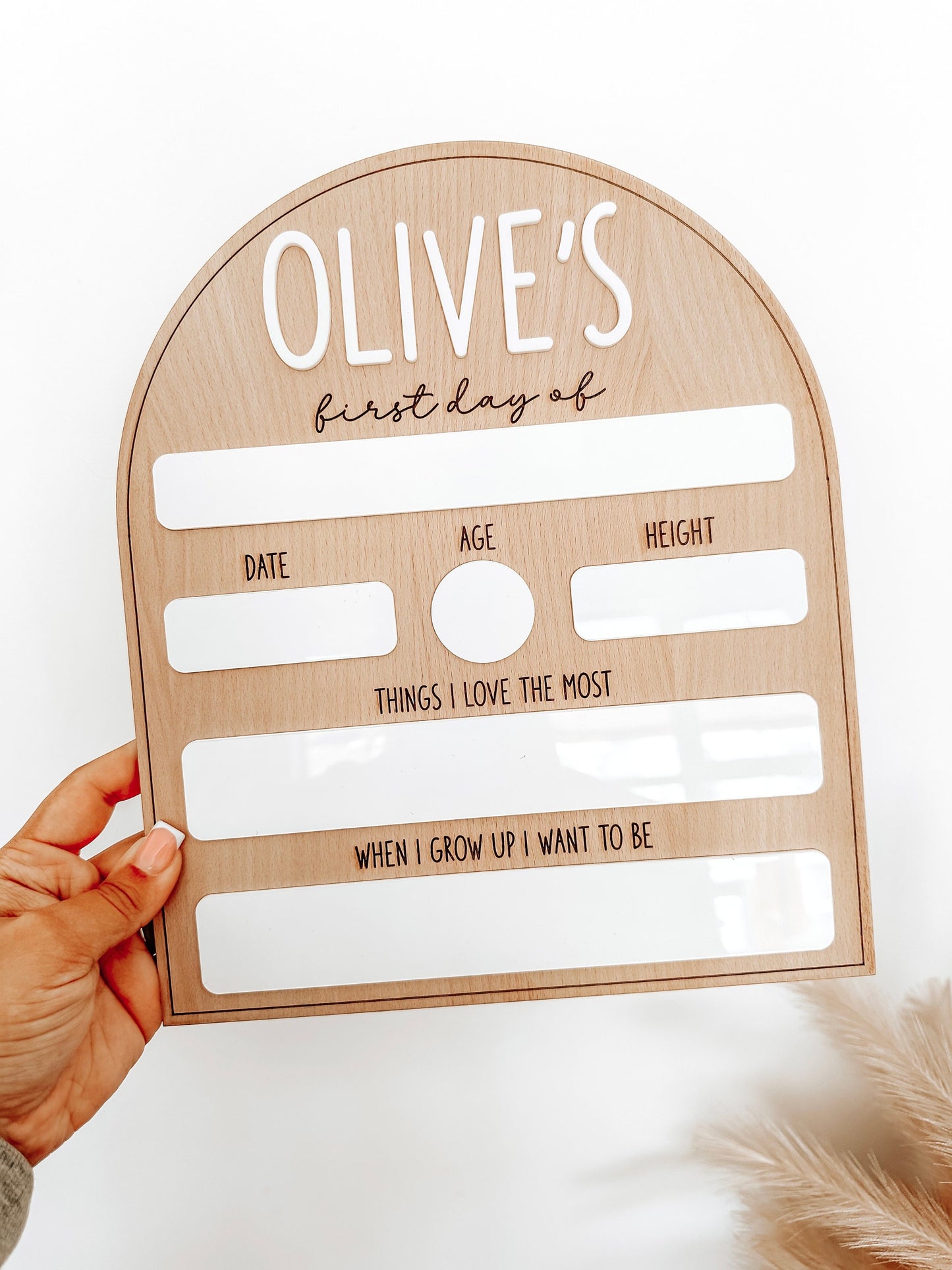 Personalised First Day of School Board | Reusable School Memory Whiteboard | Children’s Gifts | Grow With Me Board