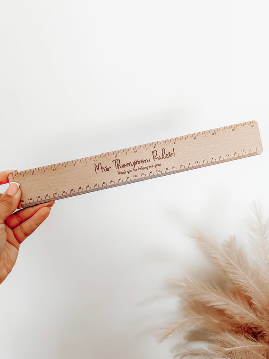 Wooden Personalised Thank You Teacher Ruler