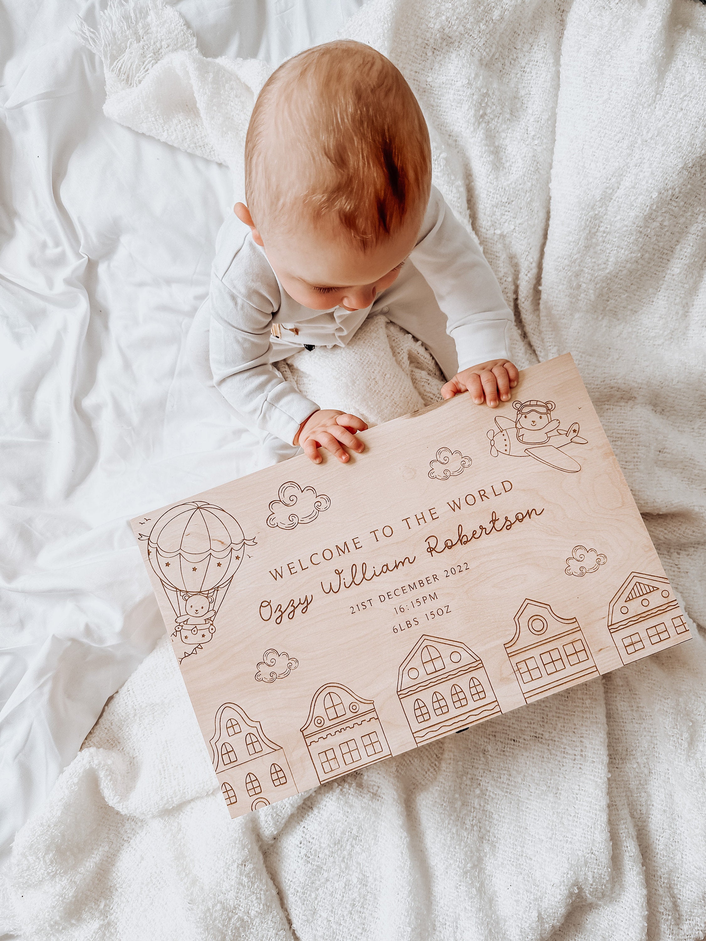 Personalised Baby Wooden Memories Keepsake Box