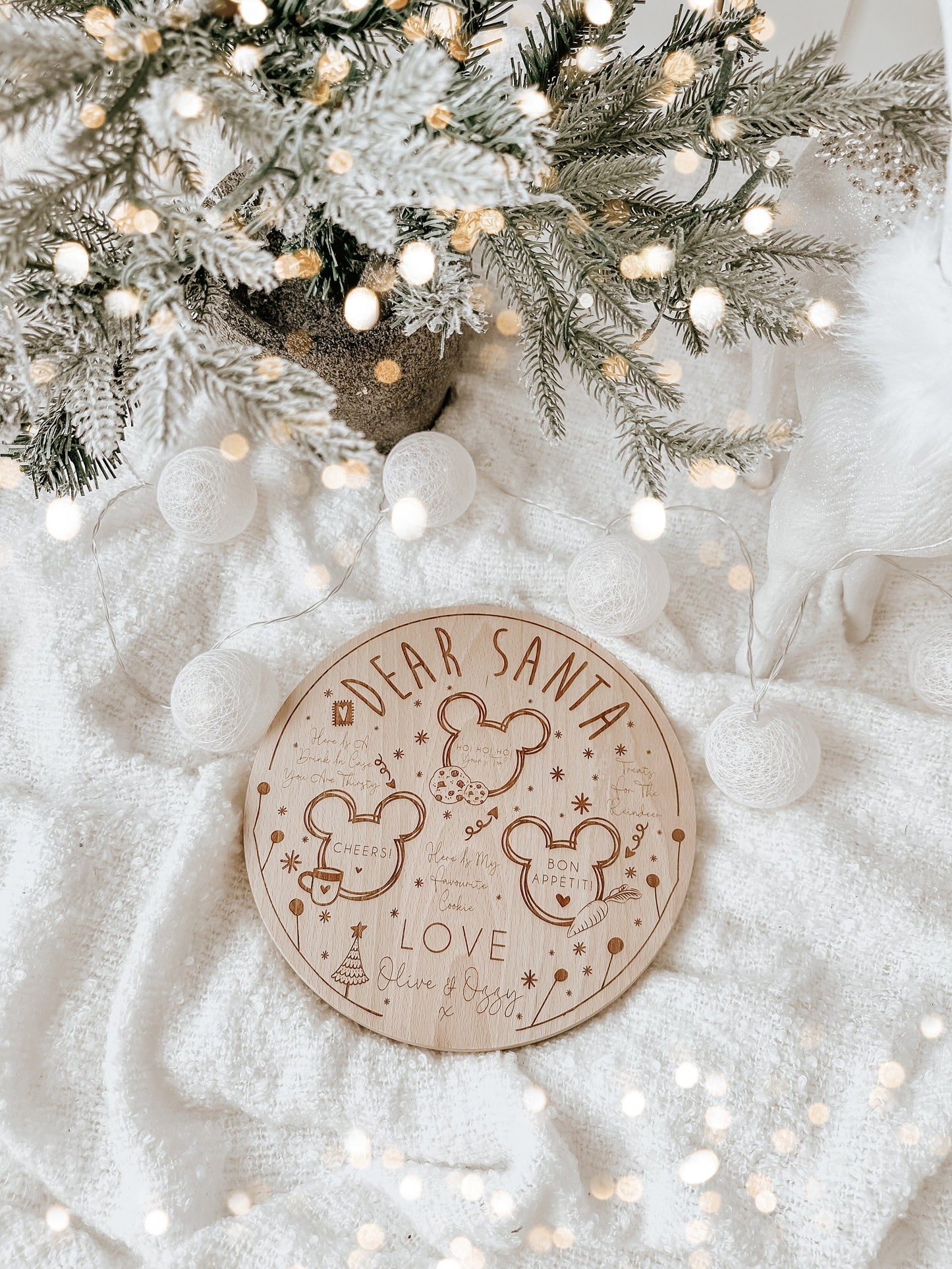 Personalised Christmas Treat Board Disney | Christmas Eve Father Christmas | Mickey Mouse Treat Plate Christmas