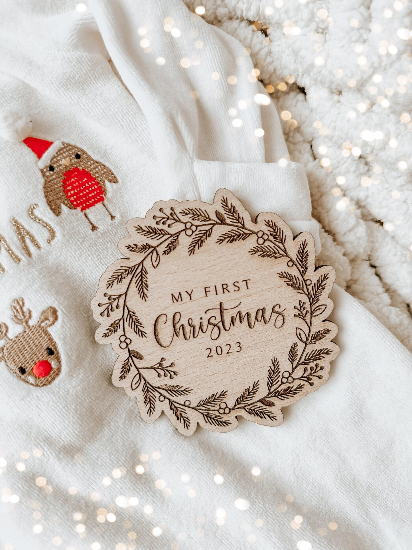 Engraved Baby's First Christmas Plaque