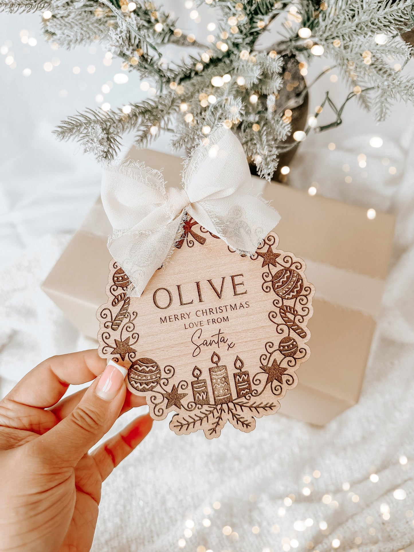Personalised Engraved Christmas Gift Tag From Santa