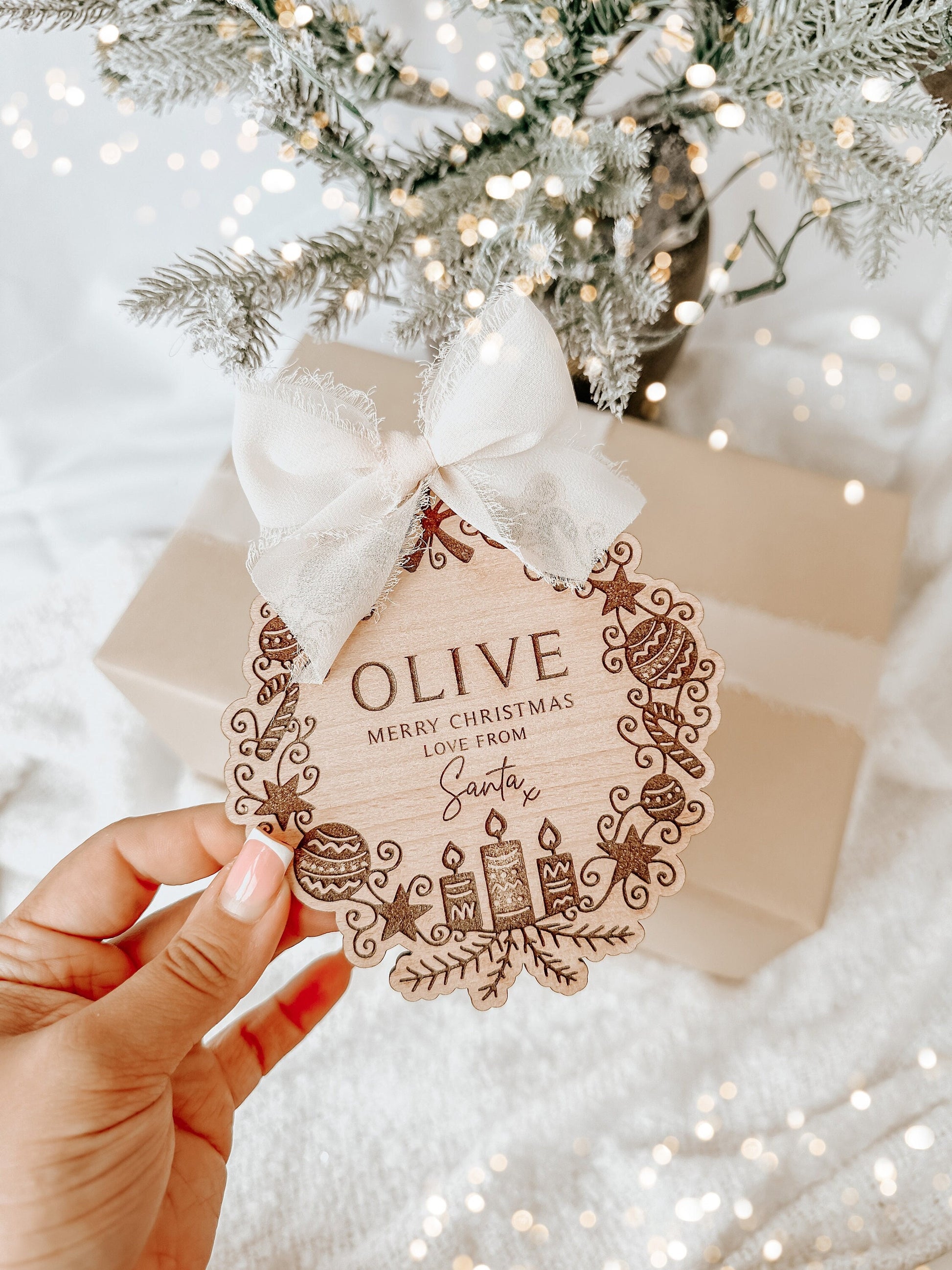 Personalised Engraved Christmas Gift Tag From Santa
