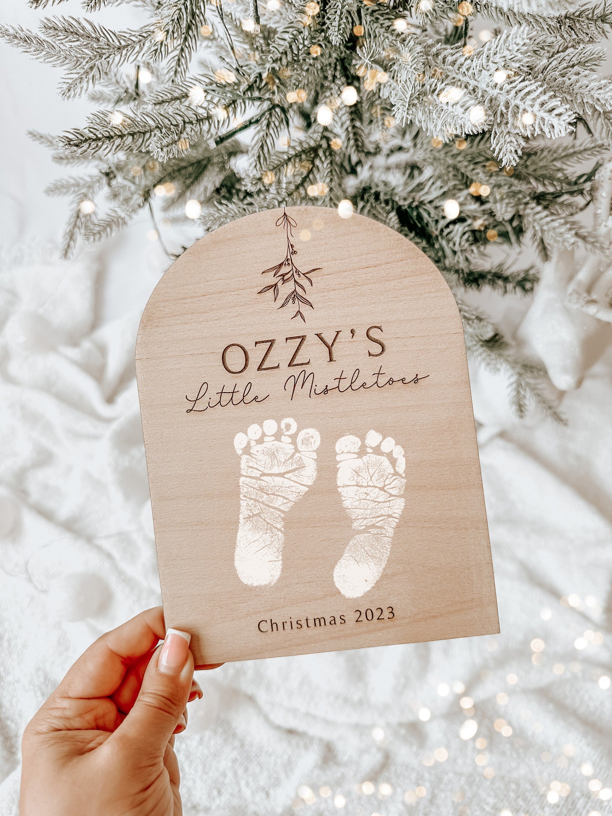 Personalised Baby Mistletoes Plaque