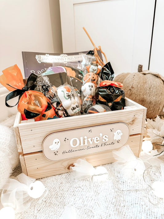 Personalised Halloween Ghost Crate - Personalised wooden crate