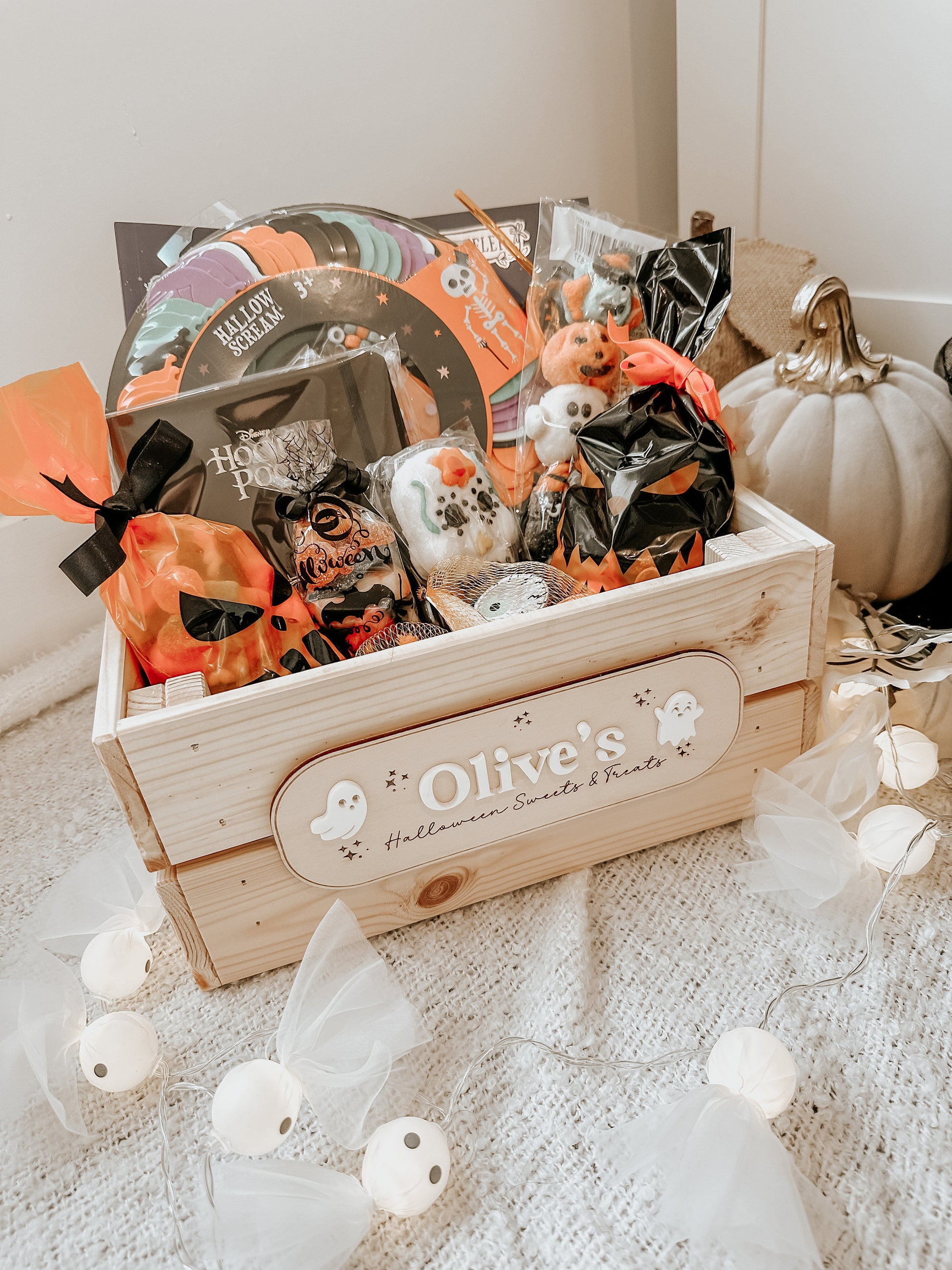 Personalised Halloween Ghost Crate - Personalised wooden crate