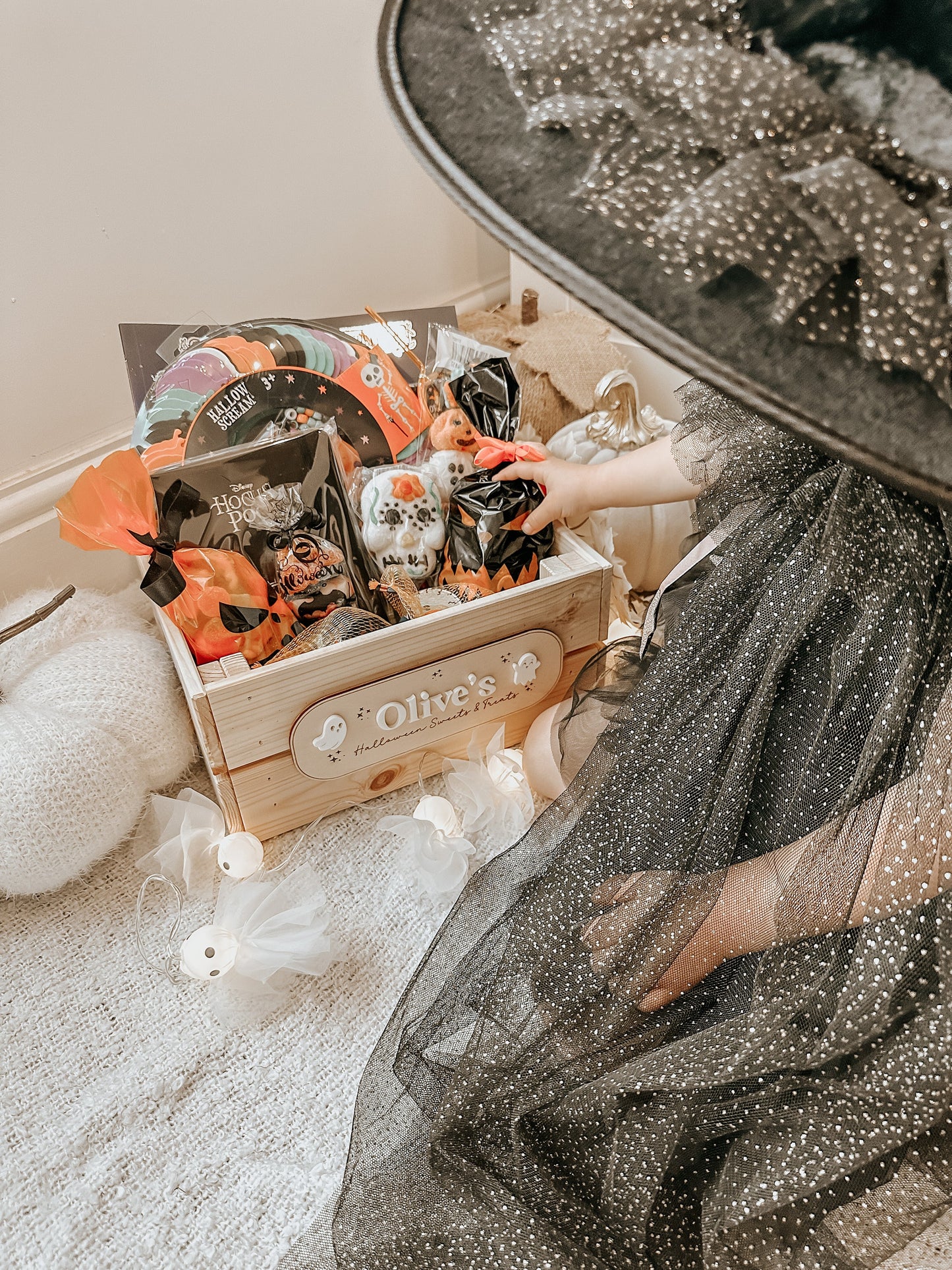 Personalised Halloween Ghost Crate - Personalised wooden crate